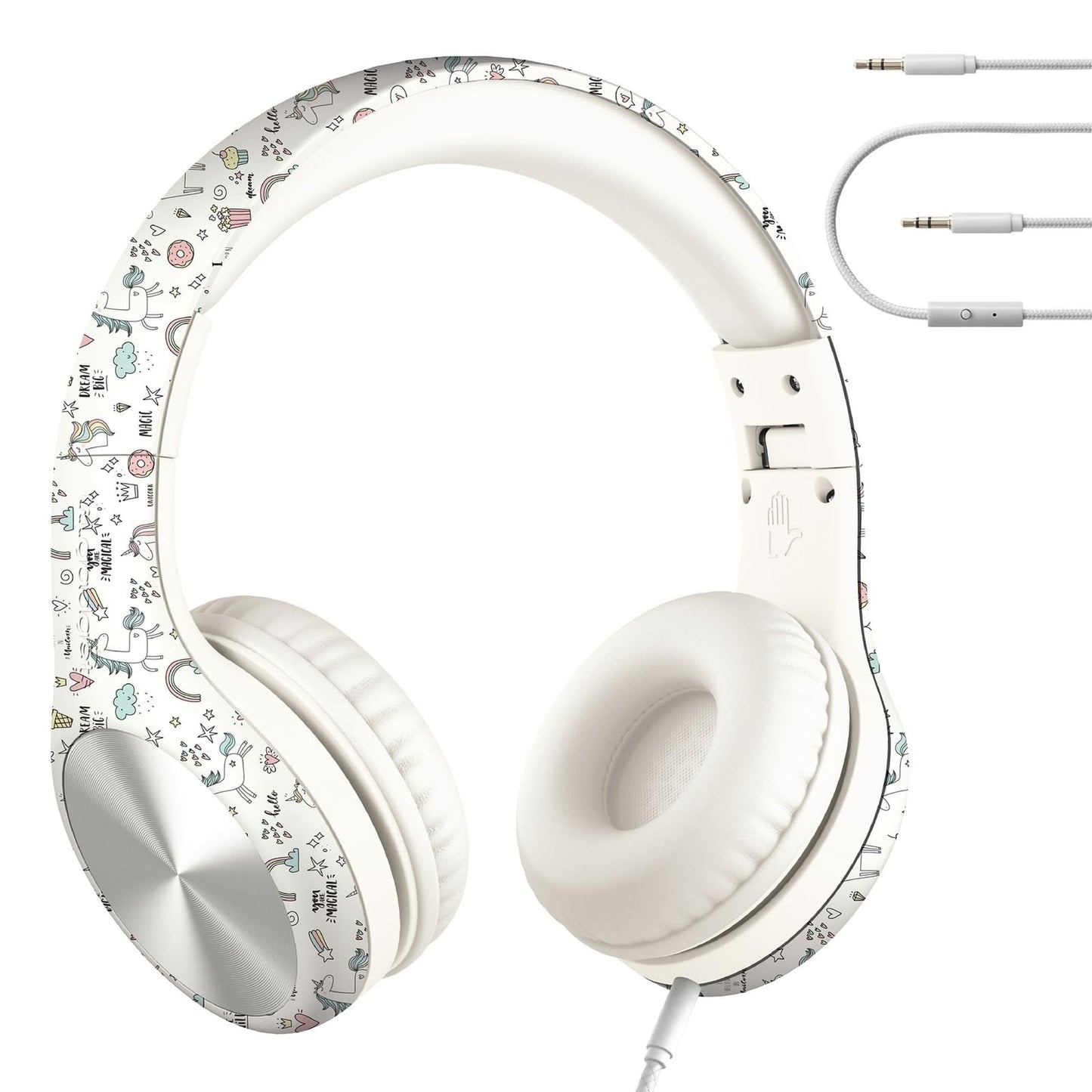 LilGadgets Connect+ Pro Wired Kids Headphones for School with Microphone, Volume Limiting Over-Ear Headset with Cord, SharePort Technology & SoftTouch Padding, Blue