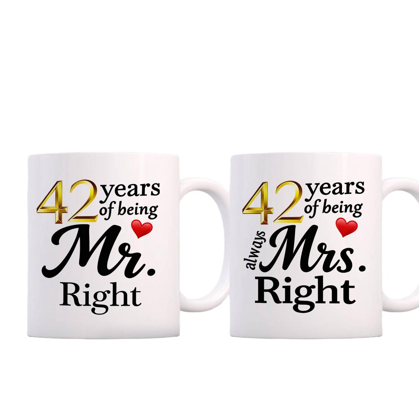 10 Year Anniversary For Couple Coffee Mugs Set of 2-10th Wedding Gifts Decorations for Parents Grandparents Husband Wife Him Her 11oz (10th) BST220