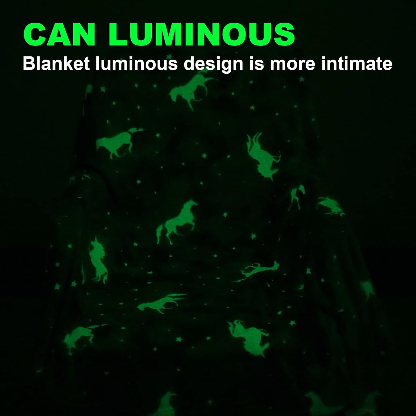 SALIMAH Glow in The Dark Blanket Unicorns Gifts for Girls, Toys for Girls Age 2 3 4 5 6 7 8 9 10 Year Old, Soft Kids Blankets Gifts for Grandkids Teens for Christmas Birthday, 50"x60" BST202