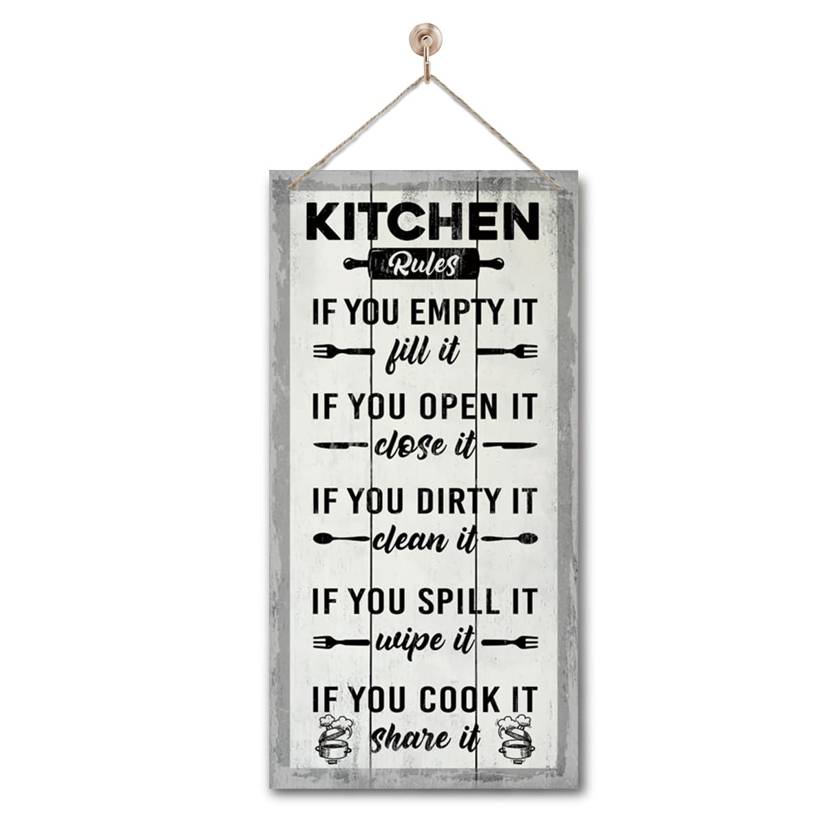 Rustic & Funny Bathroom Signs - Western & Farmhouse Bathroom Rules Wall Decor E1 BST202