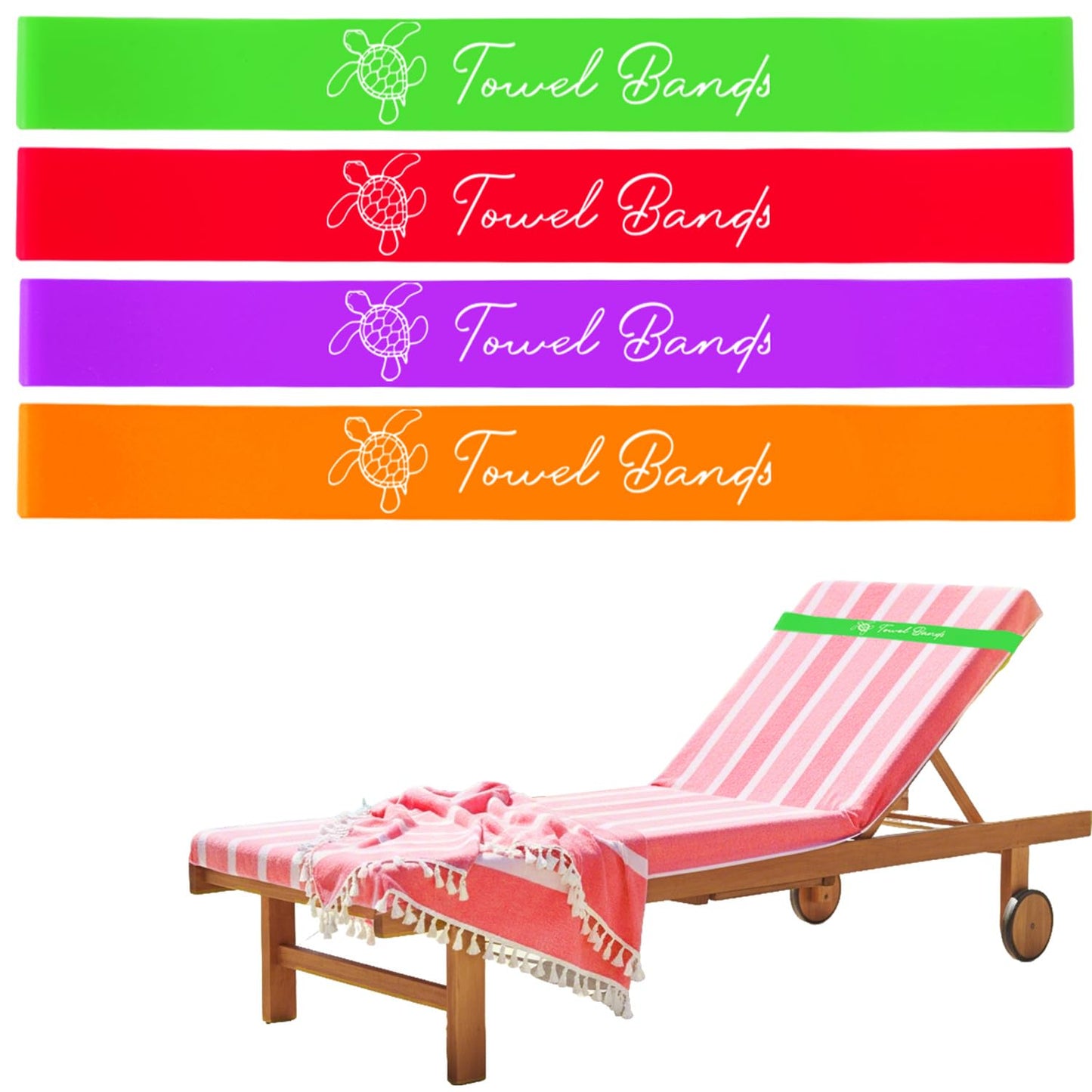 Yufawow 4 Packs Printed Towel Band for Beach Pool Lounge Chair Strap Clip Flamingo Pineapple Tropical Print Cruise Ship Essentials 2026 Card Lanyard Luggage Tag Holder Women Vacation Must Haves BST220
