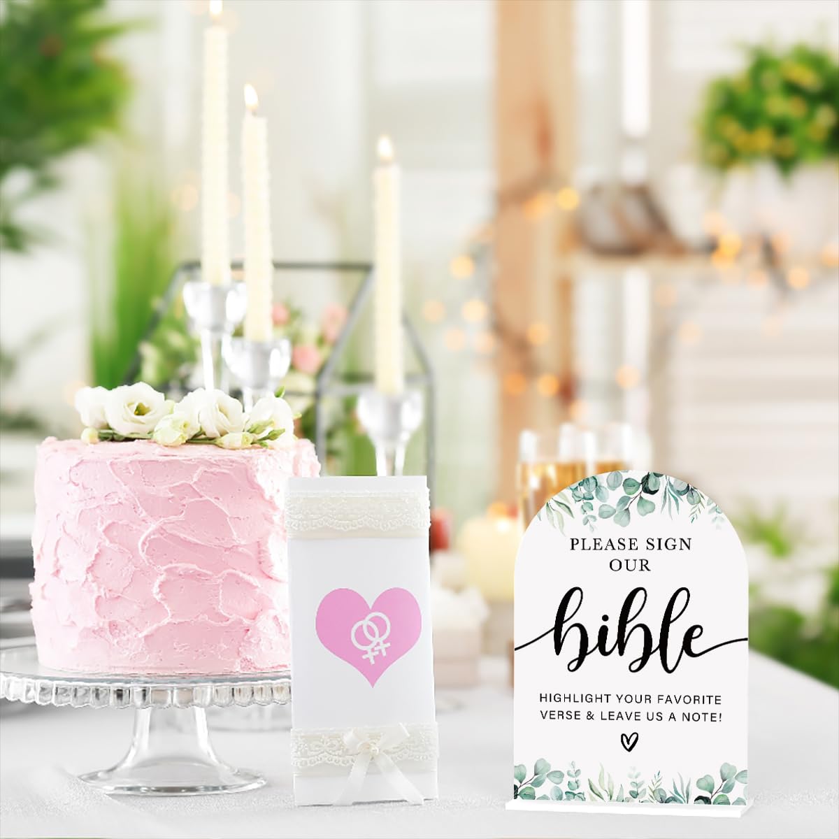 Acrylic Wedding Sign Bubble Send Off Signs for Ceremony Modern Calligraphy Arch Acrylic Table Top Signs for Wedding Reception and Event Party Table Decor (White Eucalyptus Leaves) BST326L