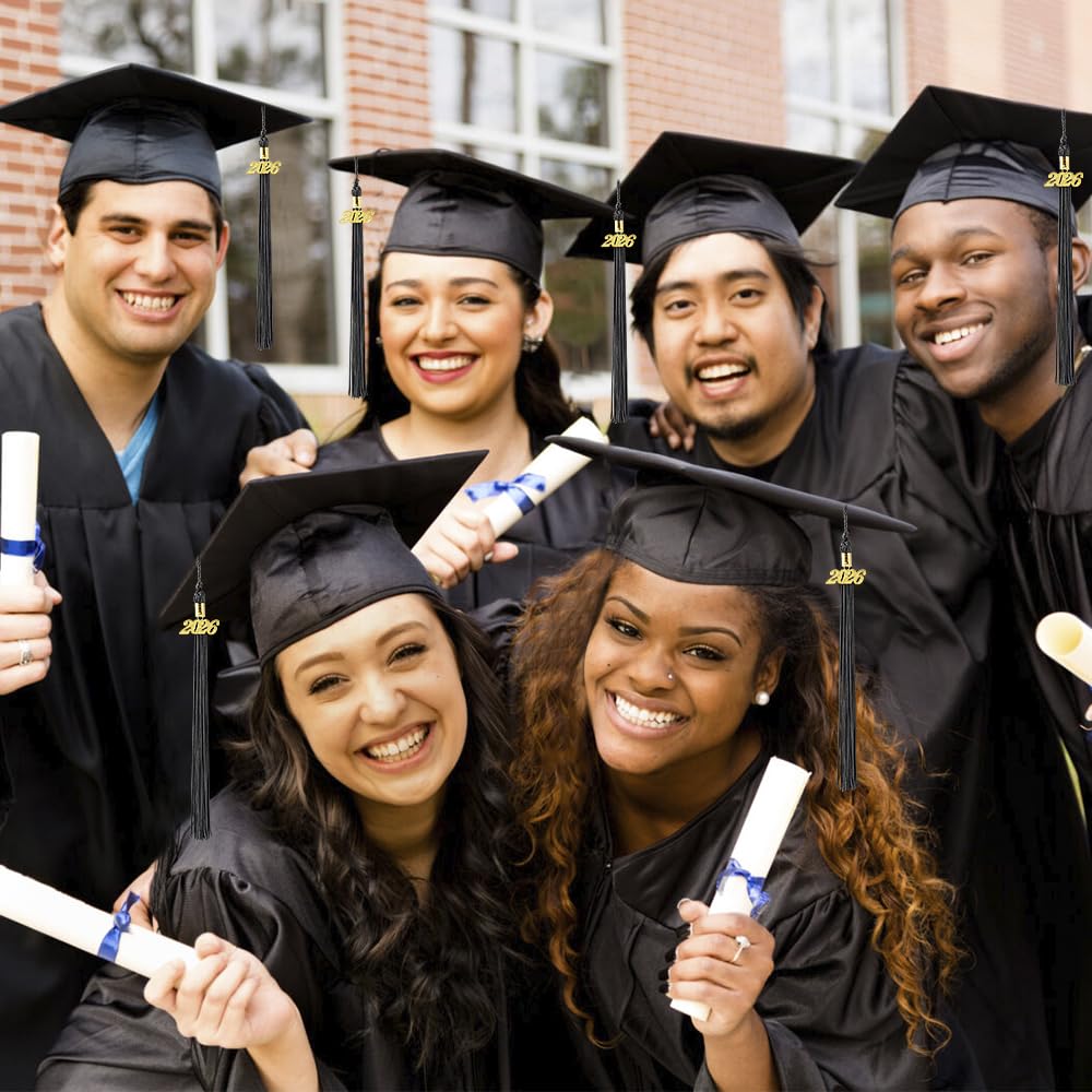 2026 Black Tassel Graduation with Charm,Graduation Cap Accessories,2026 Tassels for Caps Kindergarten Elementary School Middle School University Gifts for Students,Congrats Grad Ceremony Essentials BST220