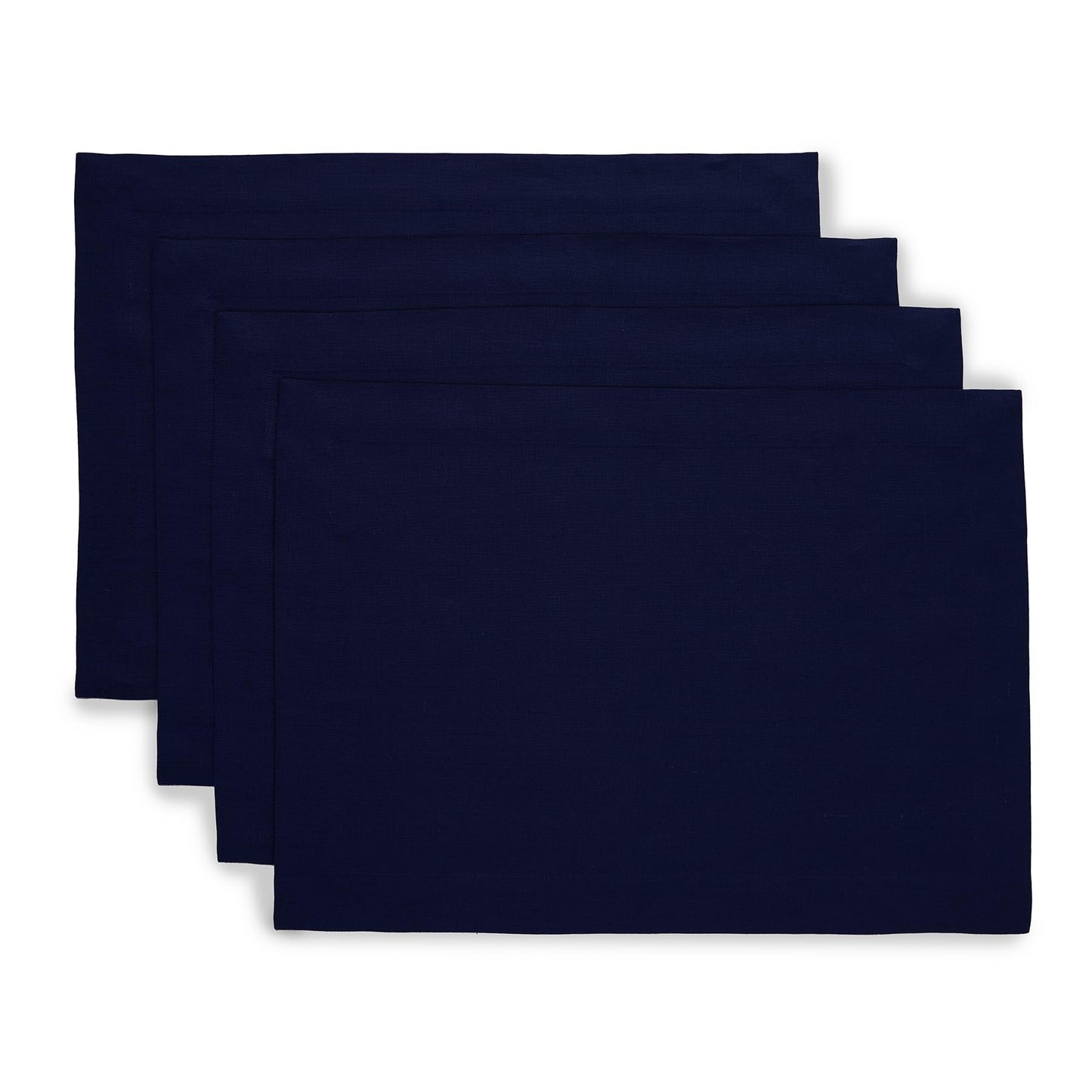 Solino Home 100% Linen Square Placemats White, Fete 14 x 14 in, Set of 4 | Square Table Mats square place settings for daily and festive dining; neatly mitered corners; Pure Linen; OEKO-TEX Certified BST326SOLH
