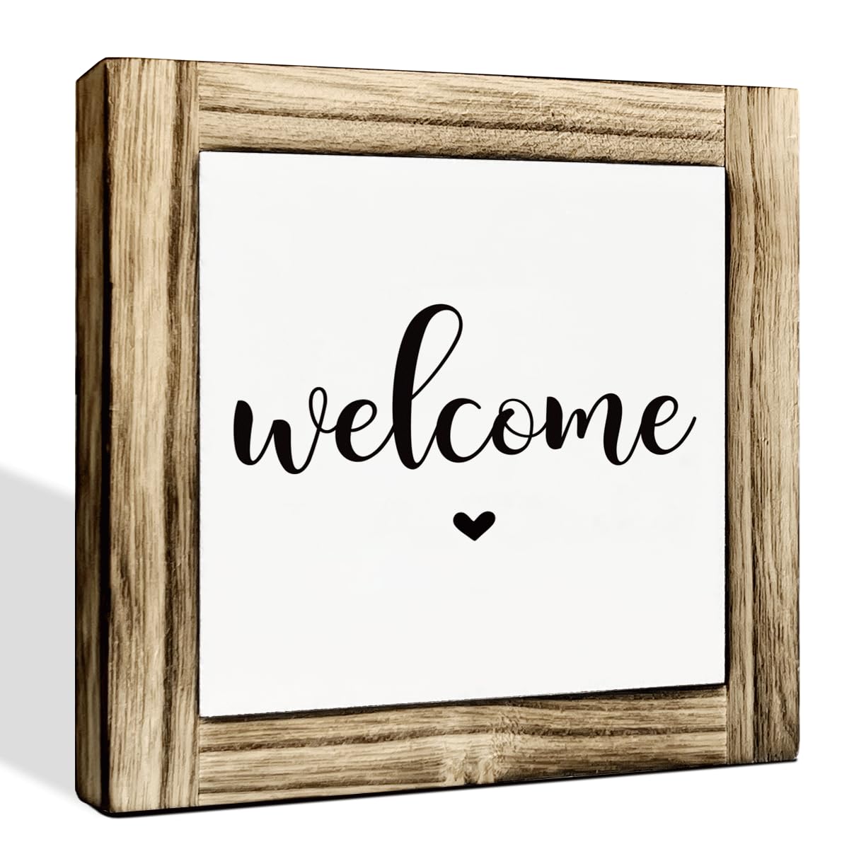 Homes Decor Signs, Decorative Wooden Box Sign, Farmhouse Decors for Living Room, Bedroom, Kitchen, New Home Decor, Shelf Counter Decoration, Home Sweet Home Sign, 5.9×5.9 inches BST220