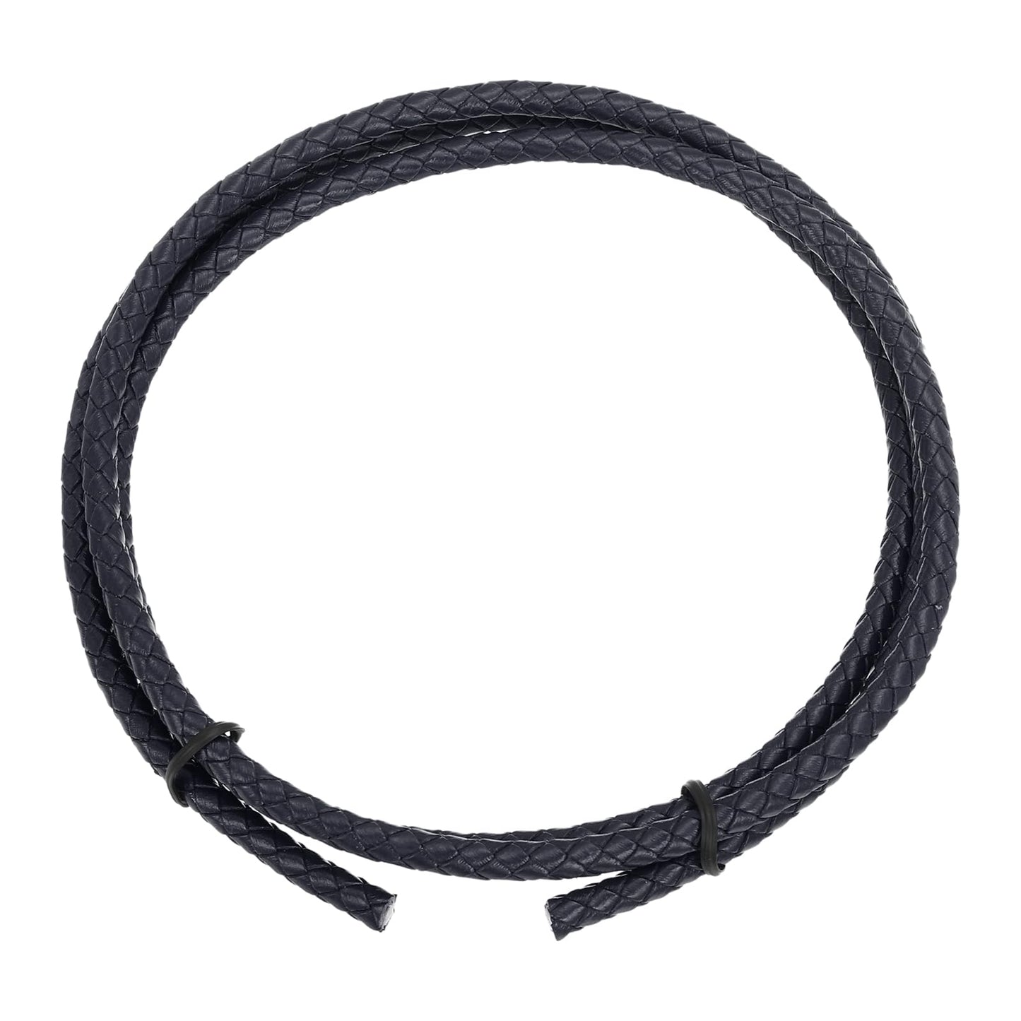 MECCANIXITY 1.1 Yards Bolo Tie Cord 6mm Diameter Round Braided Leather Strip 1 Meter Long for Bracelet Necklace Beading, Yellow WN420