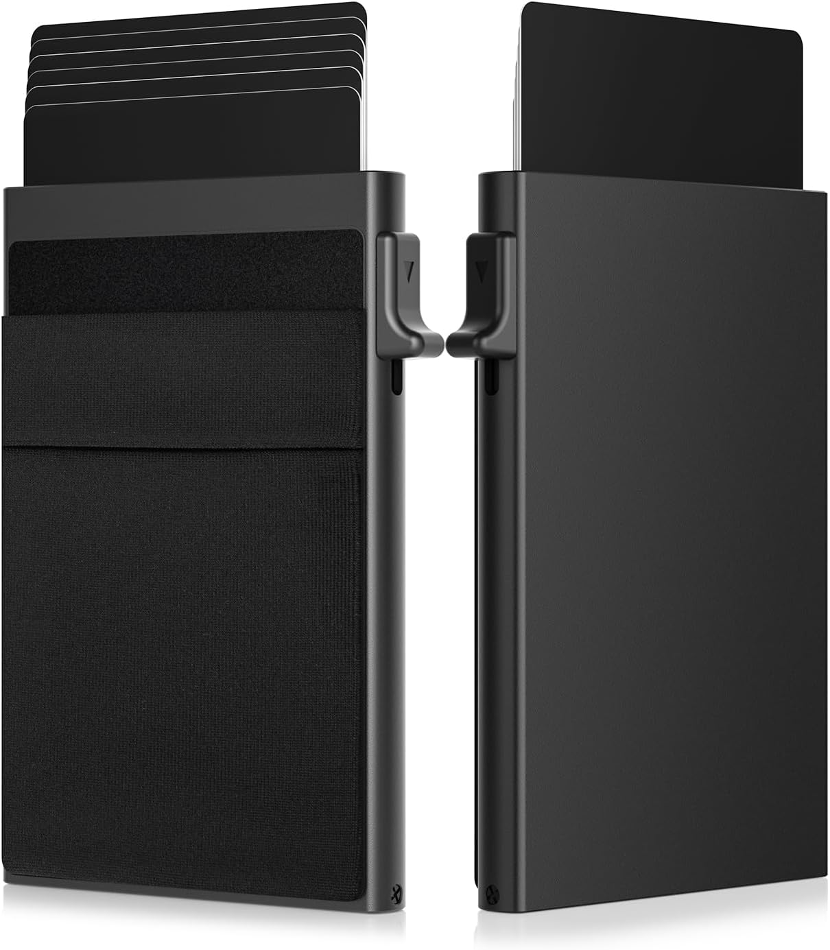 ONLOOKER Credit Card Holder - Slim Wallet for Men with Money Pocket, Pop Up Wallets RFID Blocking Minimalist Card Case Holds 5 Cards and Notes (Matt Black) WN420
