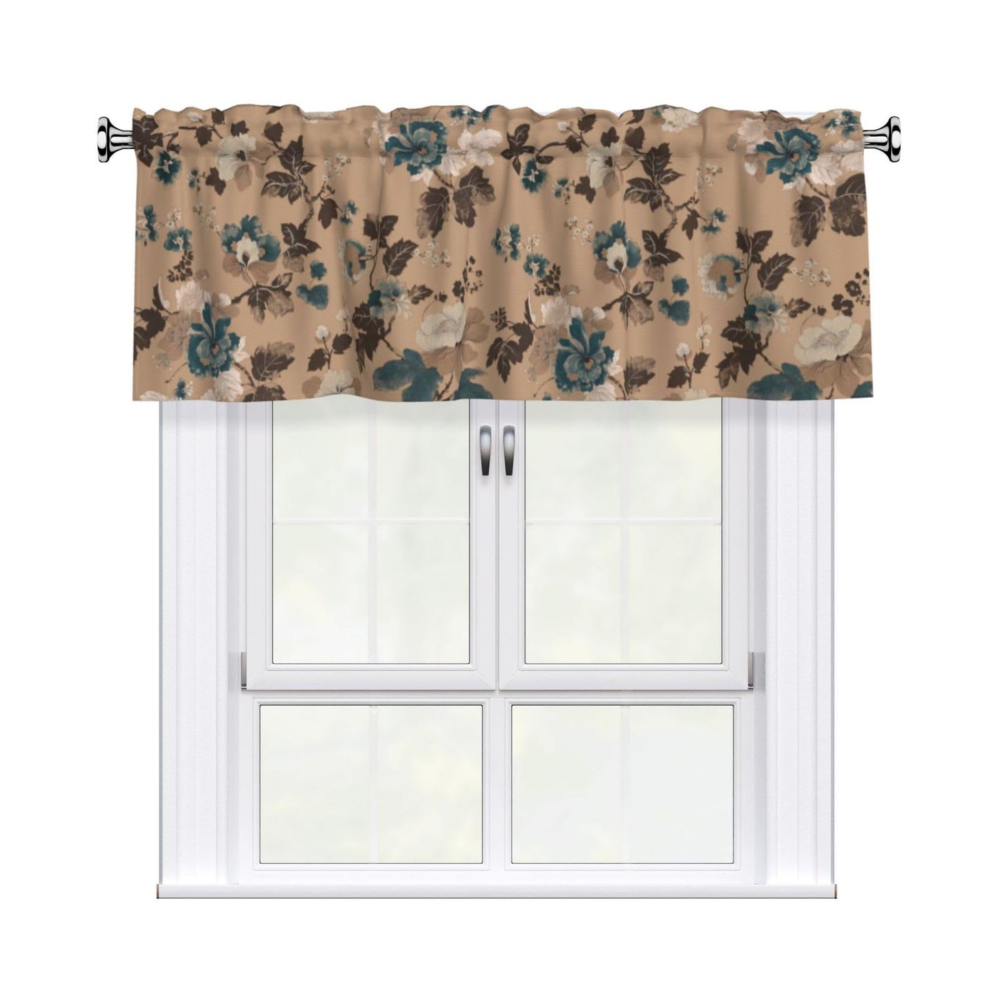 Easter Valances for Windows - Pink Spring Cafe Curtains Floral Bunny Short Curtains for Living Room Bathroom Bedroom Basement BST202