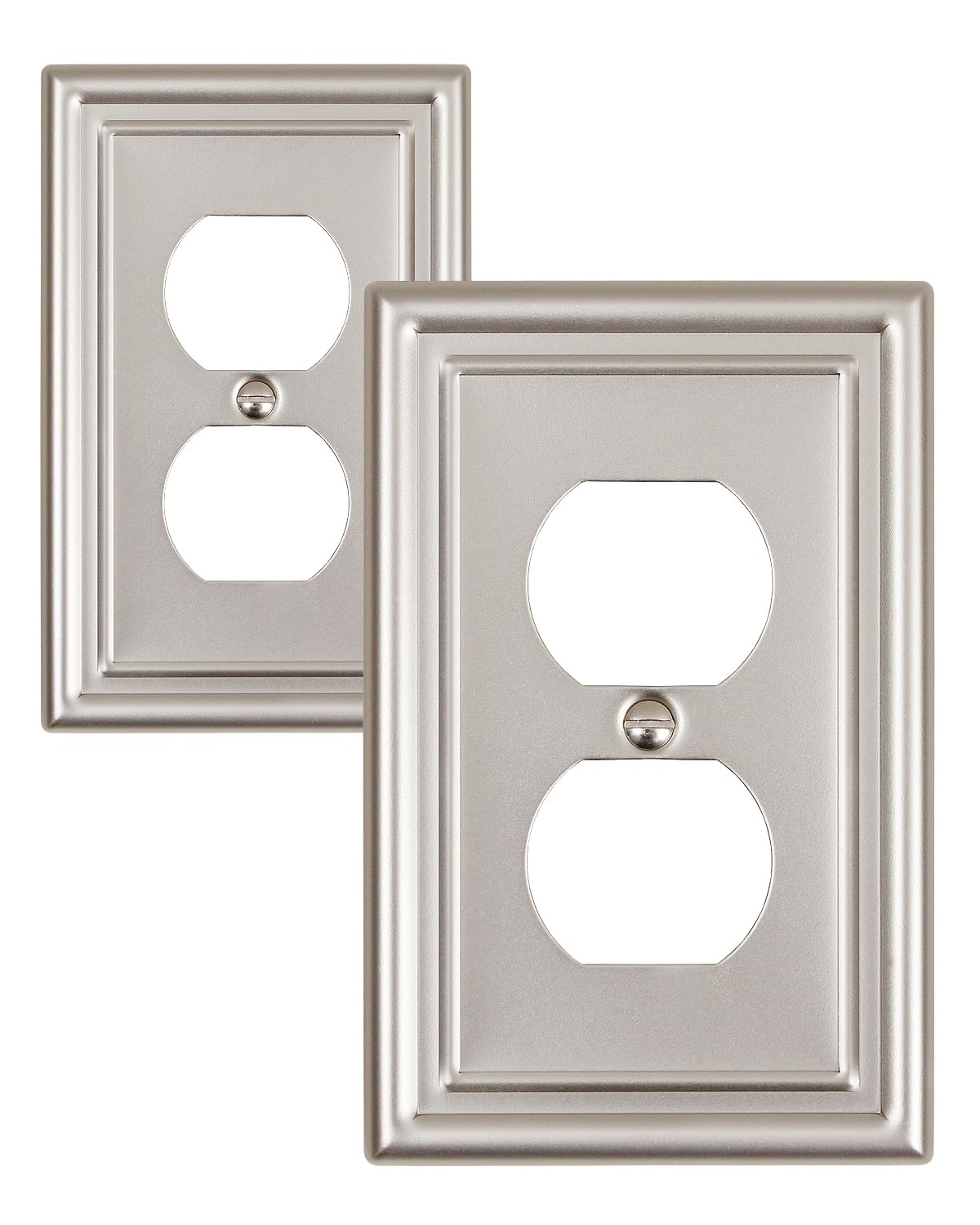 Decorative Metal Wall Plates, Switch Plates Outlet Covers (Off White/1 Decorator 4 Pack) WN420