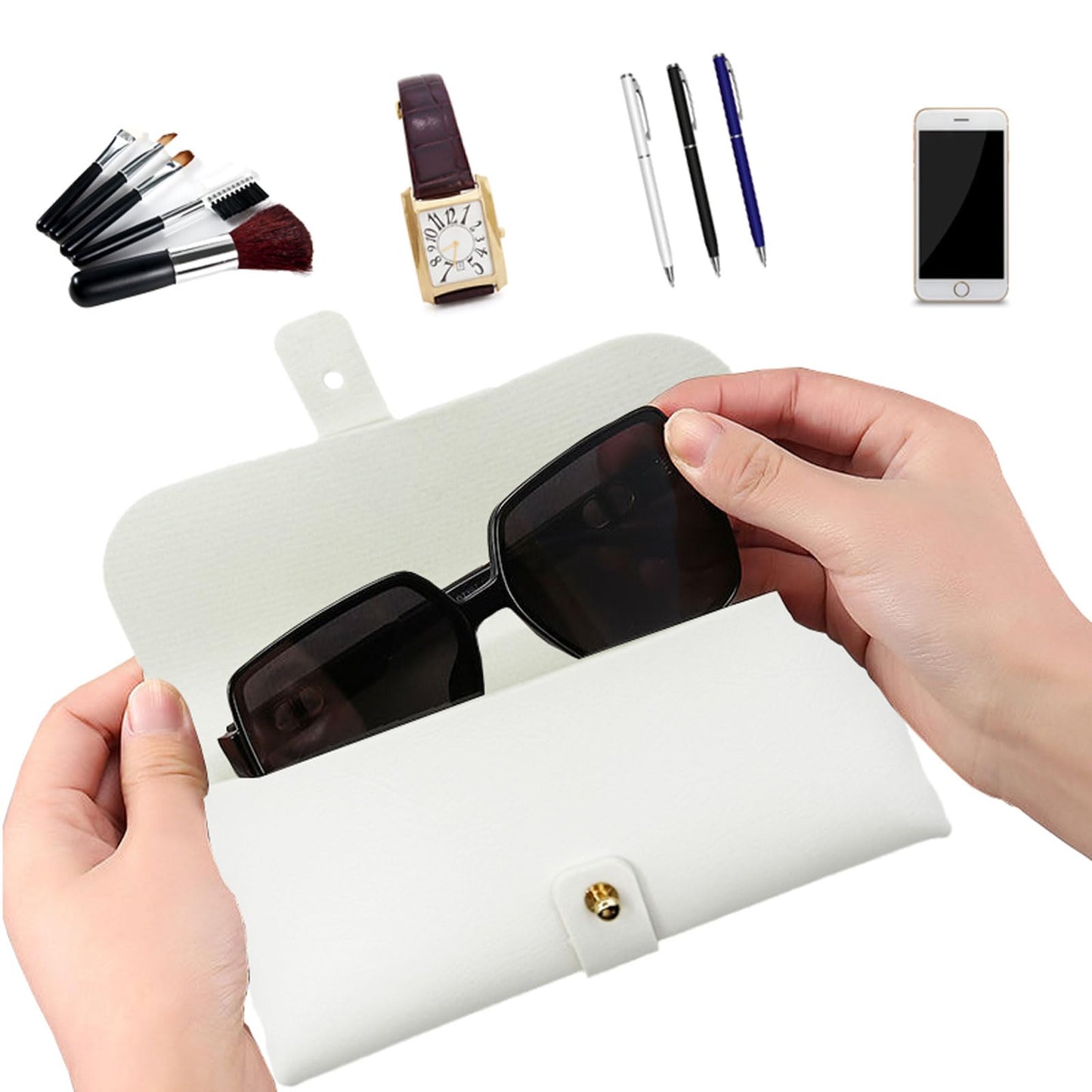 Glasses storage bag Travel sunglasses myopia glasses storage bag Fashion leather storage bag WN420