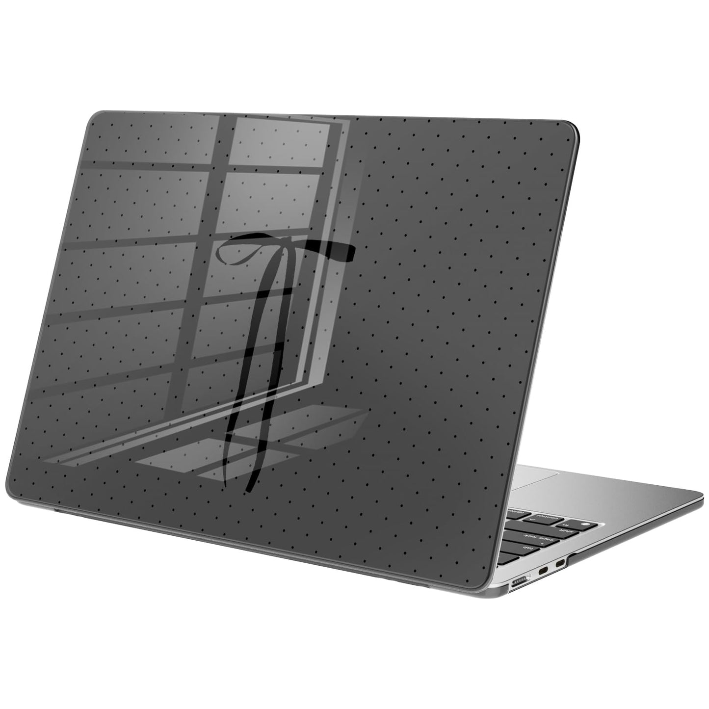 Compatible with MacBook Air 15 inch Case M5 M4 M3 M2 2026-2023 Release A3448 A3241 A3114 A2941, Cute White Polka Dot Protective Hard Shell Clear Black Cover for Mac Air 15.3 inch WN420