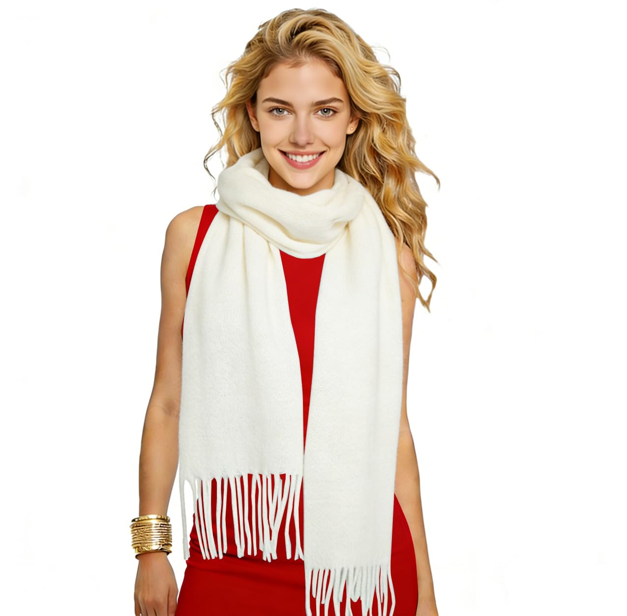 Winter Soft Long Scarf, Pashmina Shawls and Wraps, Warm Large Scarves for Men Women Evening Dress Wedding WN420