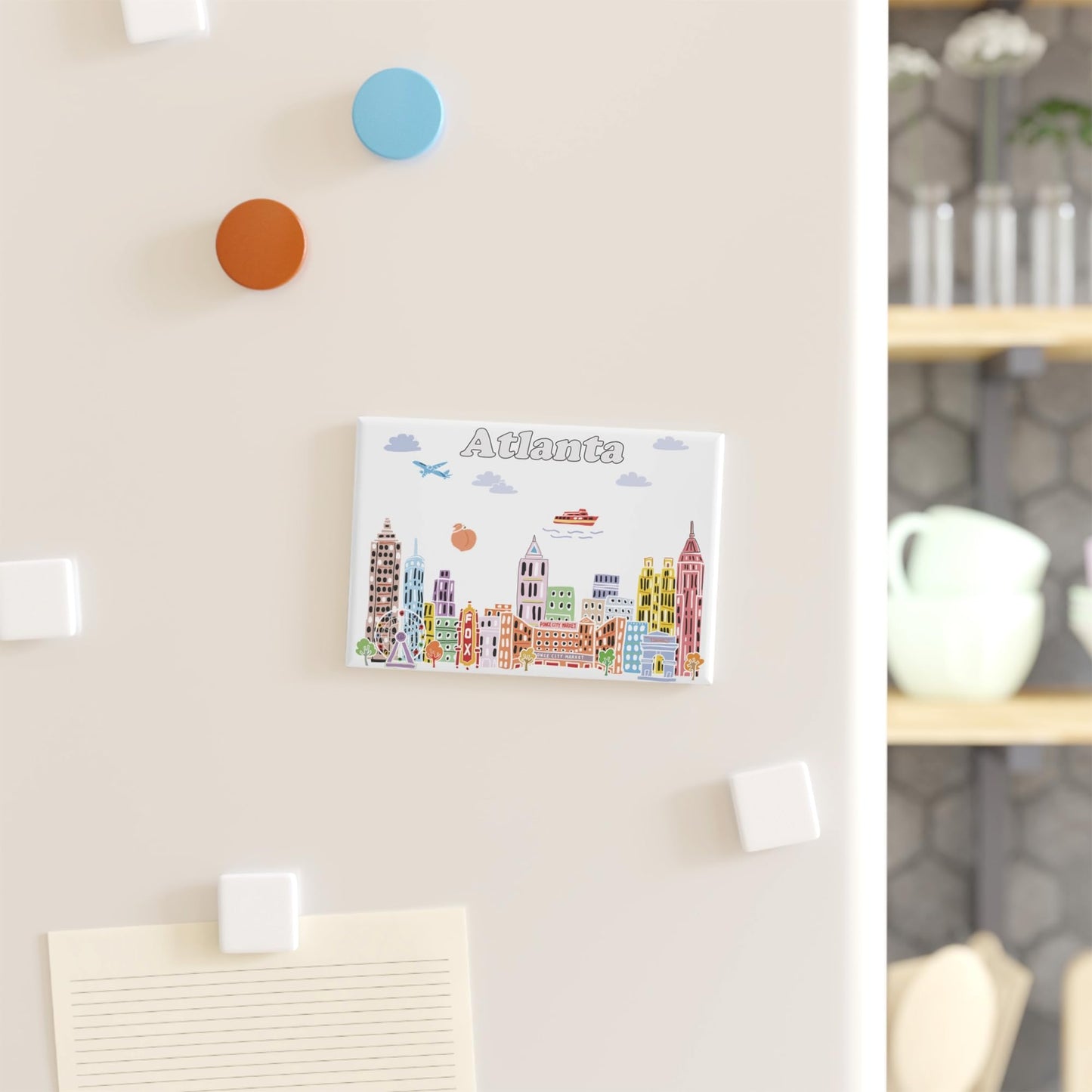 City Themed Artwork Magnet Collection by Beary Blu - Designed in The USA, Collectible Souvenirs Gifts 2.5" x 3.5" (Dallas) BST220