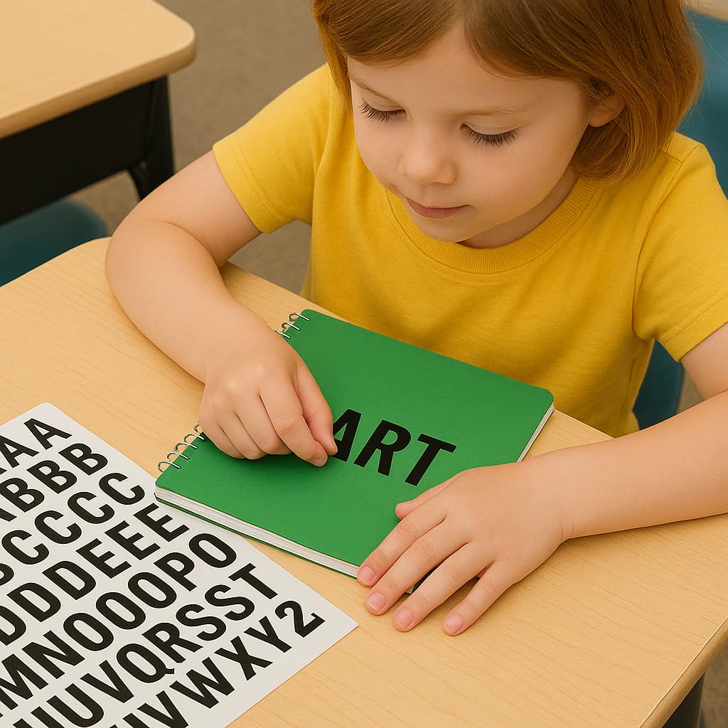 10 Sheets 0.5 Inch Letter Stickers, 1540 Alphabet and Number Labels for Students, Teachers, Journals, Cups, Notebooks, Folders, DIY School Projects, Bullet Planners, Arts and Crafts BST220