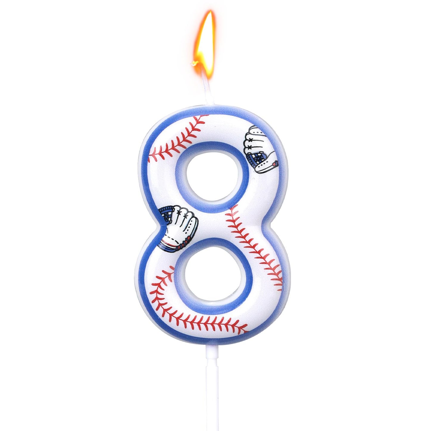 Baseball Birthday Candles, Baseball Themed Cake Topper for Boys Girls Number Candle for Sport Party Decorations & Supplies (Number 6) BST220