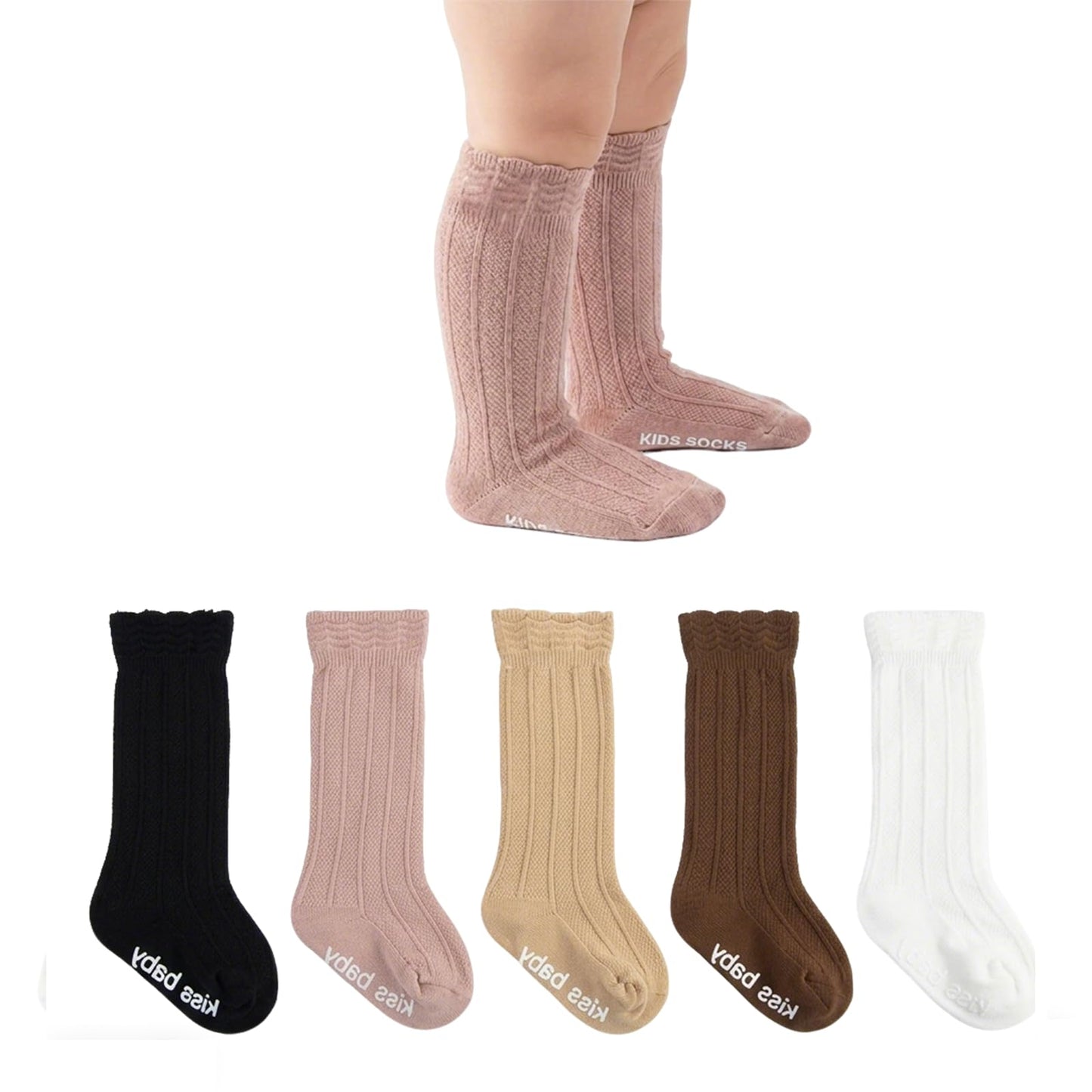 Toddler Girls Knee High Socks Soft Cotton Ruffle Long Tube Socks For Preemie Infant Newborn Toddler WN420