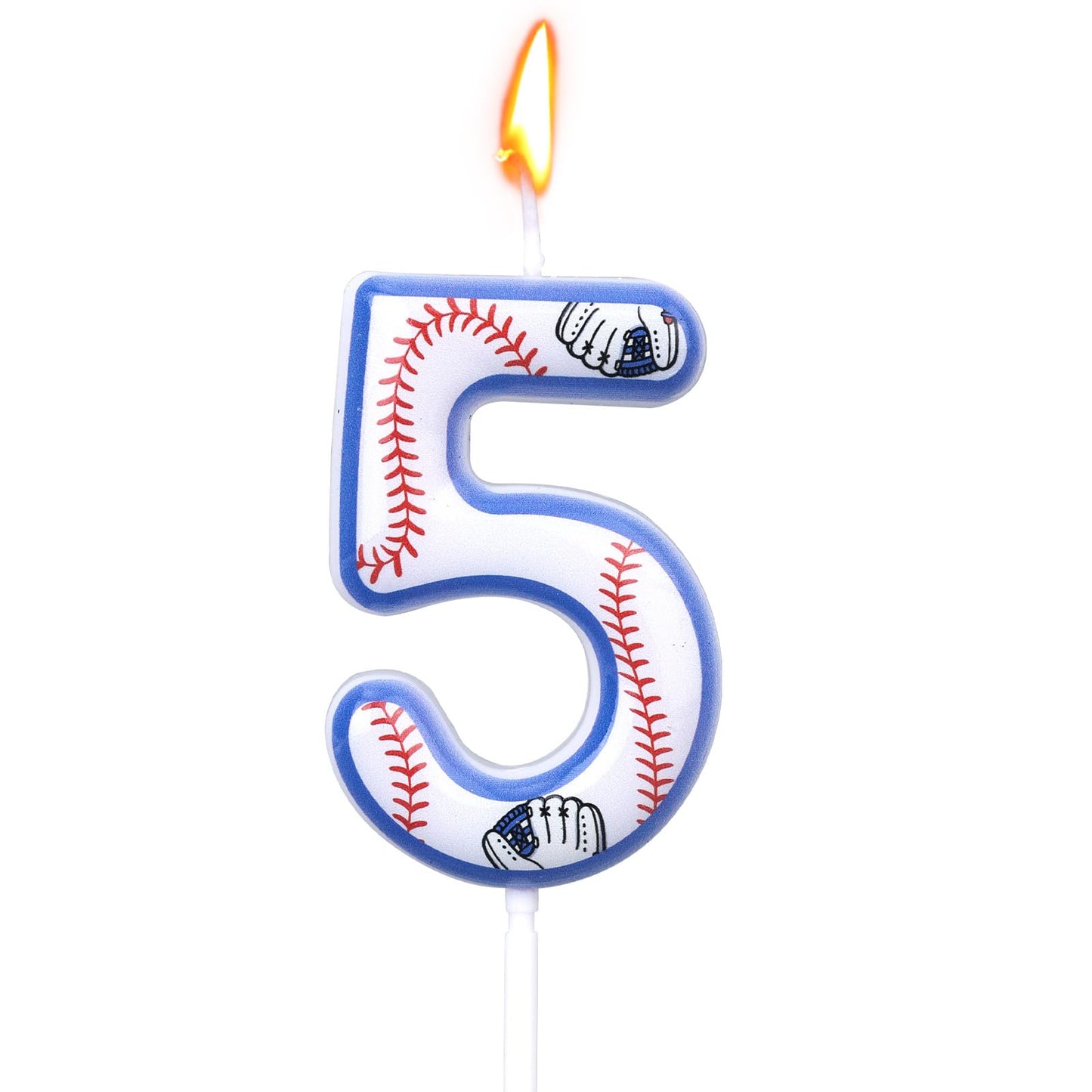 Baseball Birthday Candles, Baseball Themed Cake Topper for Boys Girls Number Candle for Sport Party Decorations & Supplies (Number 6) BST220