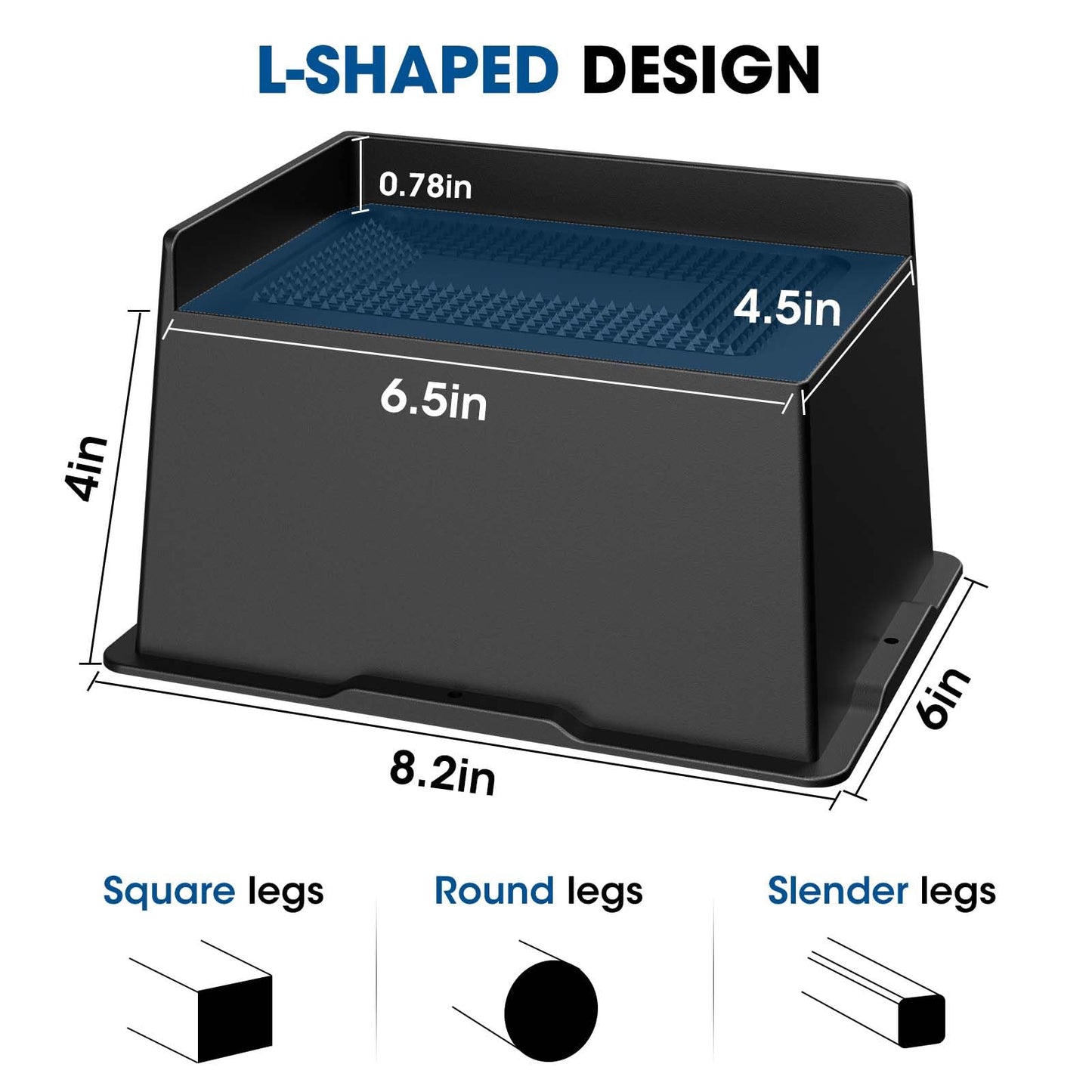 MYMULIKE Bed Risers 5 Inch Heavy Duty, Oversized Furnitures Risers 5 inch Support 6000 lbs, Bed Table Rising Blocks, Fits for Couch, Sofa, Chair, Furniture Lifts (Black 6 Pack) BST202