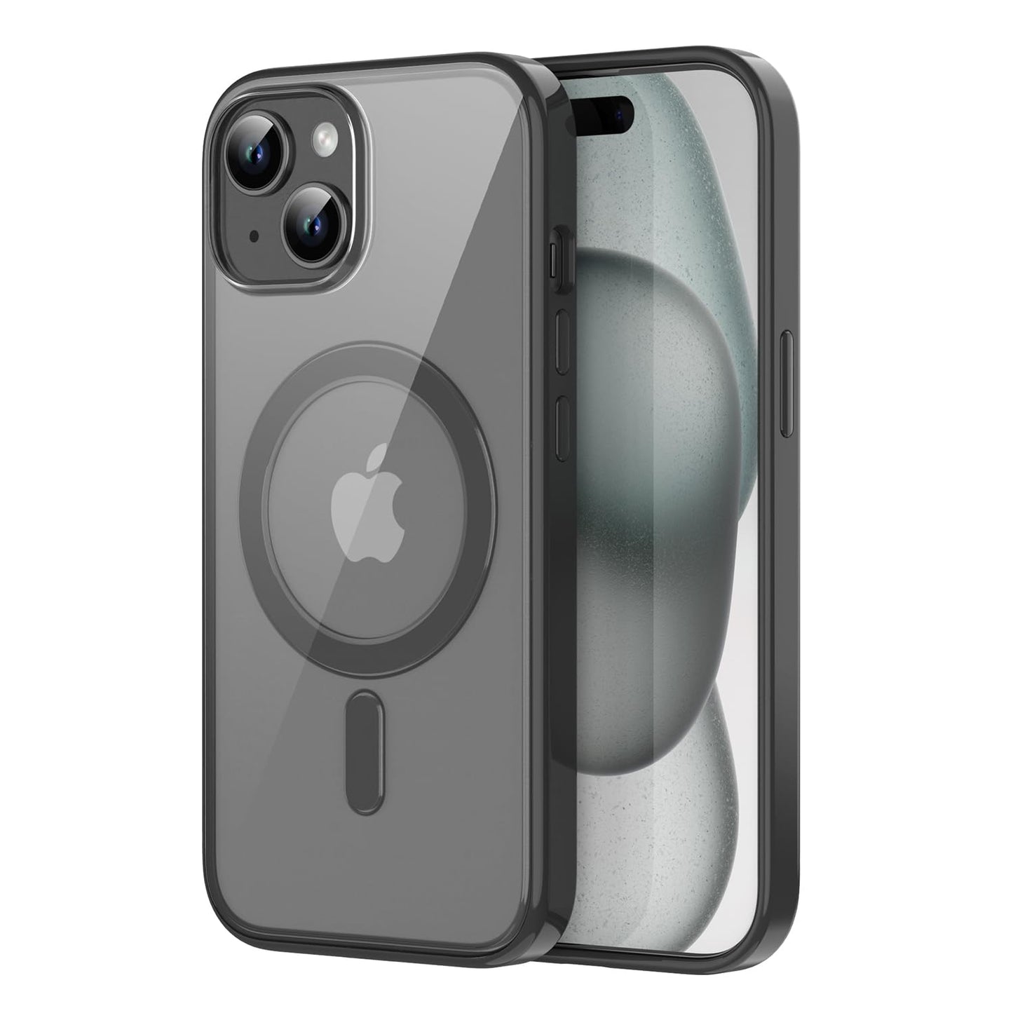 PULOKA for iPhone Case Compatible with Magsafe, Color Bumper & Clear TPU Back Hybrid Shockproof Cover (White, iPhone 16 Pro Max) WN420