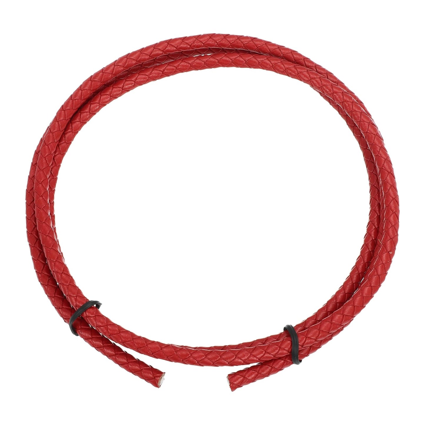 MECCANIXITY 1.1 Yards Bolo Tie Cord 6mm Diameter Round Braided Leather Strip 1 Meter Long for Bracelet Necklace Beading, Yellow WN420