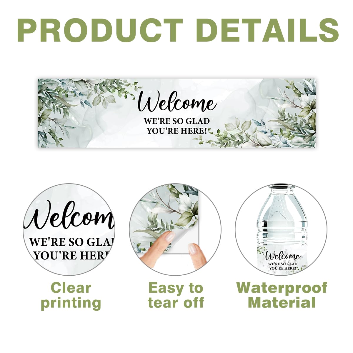 100 Pcs Wedding Water Bottle Labels Floral Wedding Bottle Stickers | Water Bottle Labels Sticker for Wedding Bridal Shower Prom Graduation Party Table Decoration Supplie BST326H