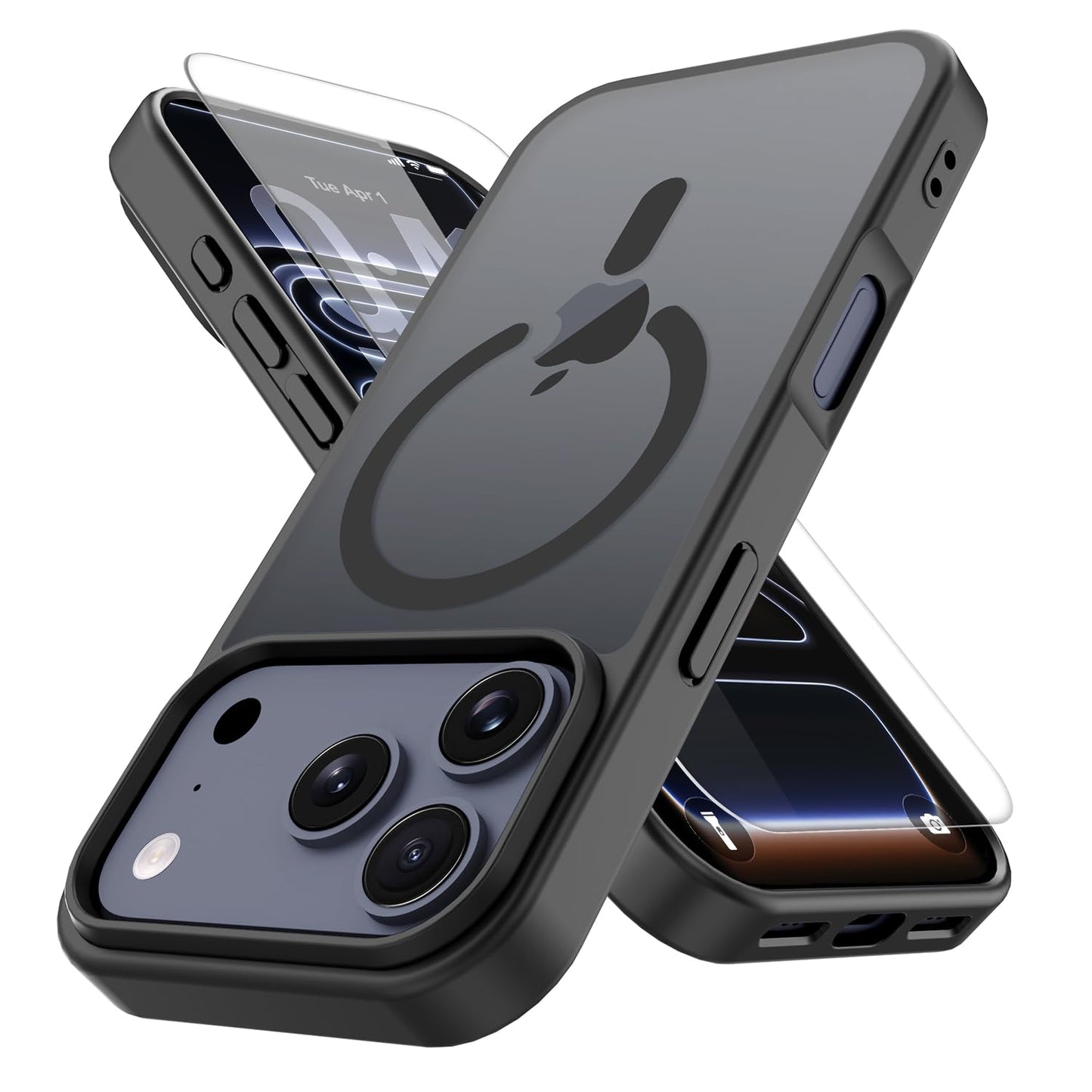 PinLiSheng for iPhone 17 Pro Max Case， Compatible with MagSafe, Shockproof Military-Grade Protection, Scratch-Resistant Back, Anti-Yellowing，Magnetic Phone Case for iPhone 17 Pro Max, Clear WN420