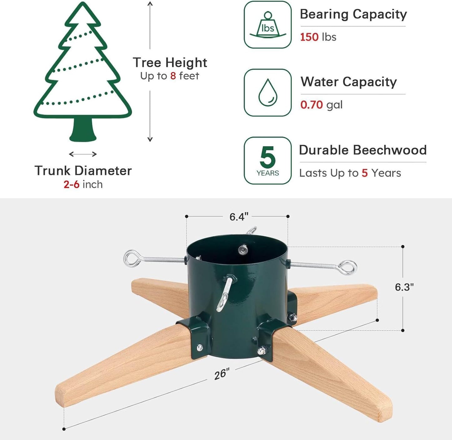 HarcoHome Christmas Tree Stand for Live Tree 8ft 99