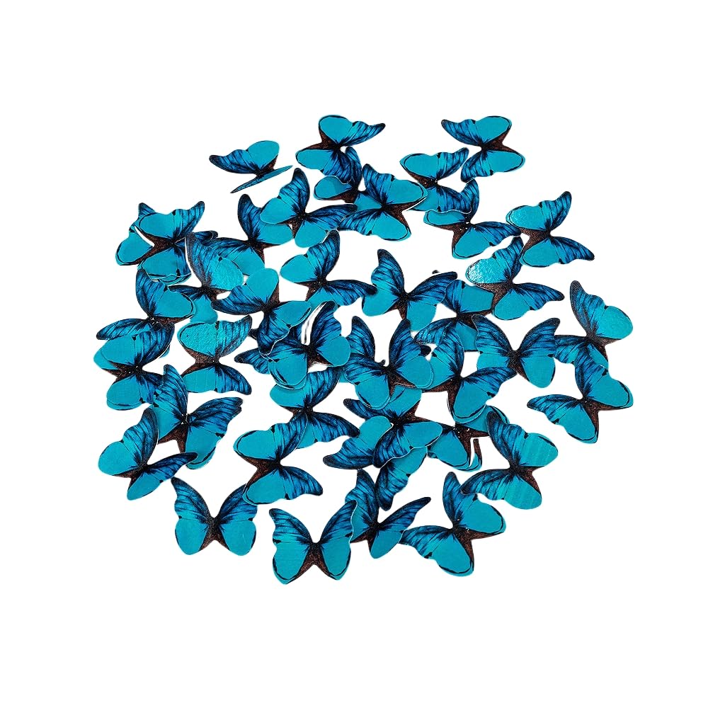 Edible Butterflies for Cake Decorating, Rainbow edible Butterfly Cake Toppers and Cupcake Toppers, Edible Wafer Paper Butterflies Set of 48 Rainbow Cake Food Decorations (5Colors-1) BST326L