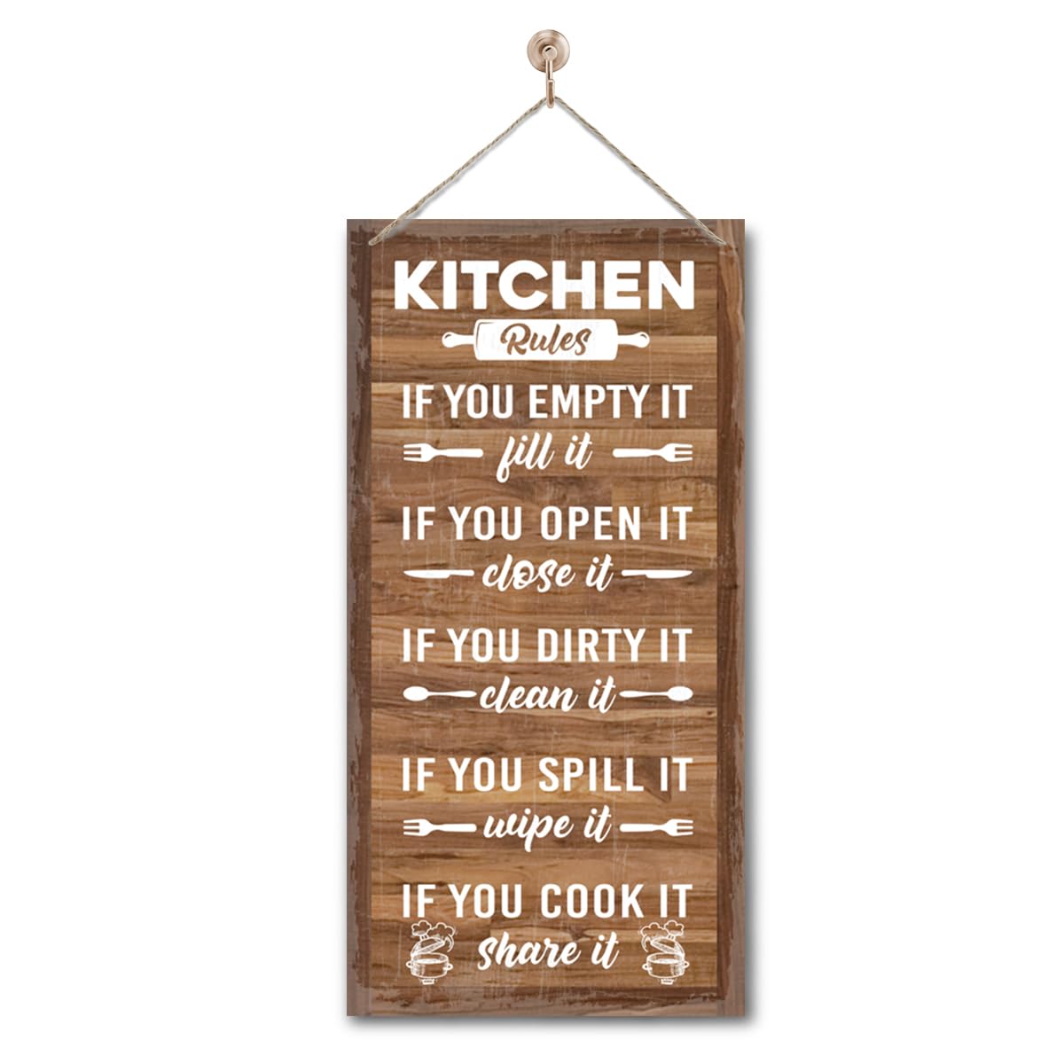 Rustic & Funny Bathroom Signs - Western & Farmhouse Bathroom Rules Wall Decor E1 BST202
