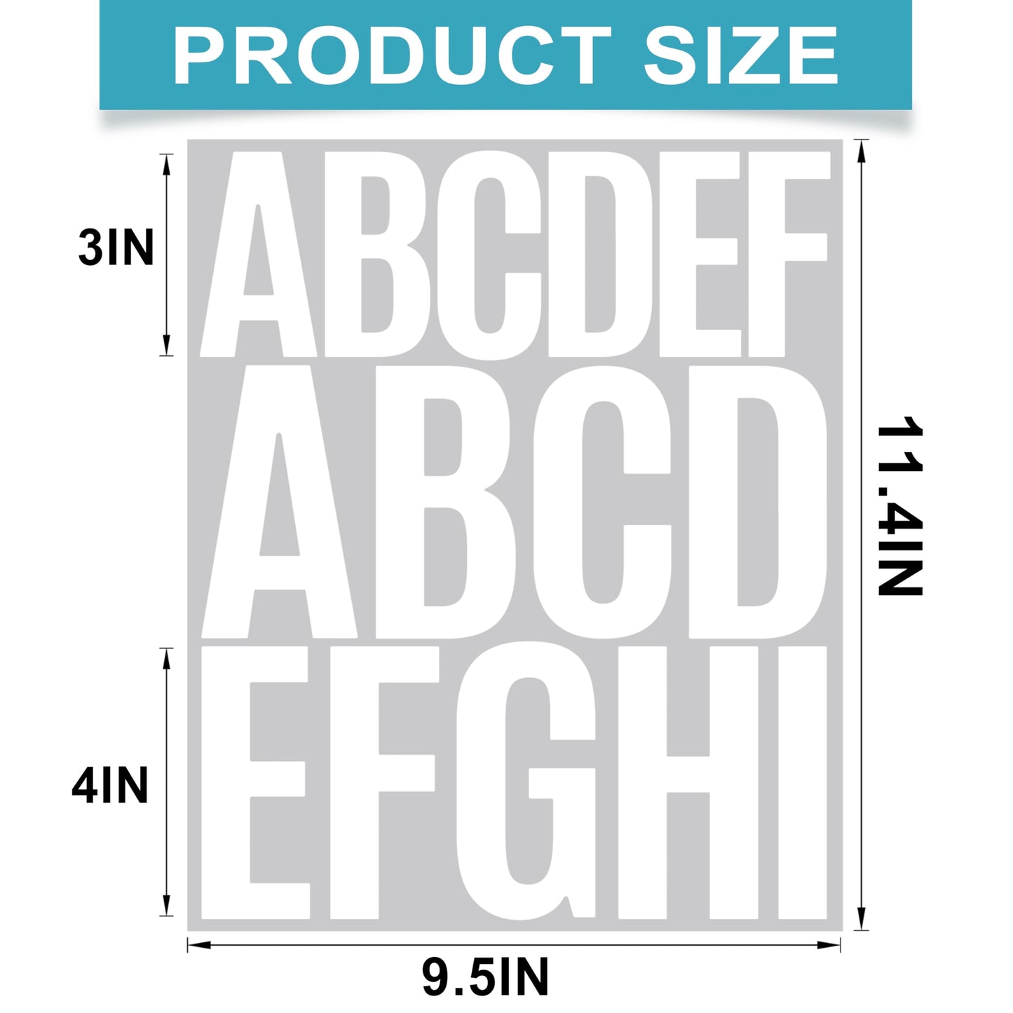 210Pcs 3-4 Inch Alphabet Stickers, 12 Sheets Vinyl Waterproof Letter Stickers, Self-Adhesive Large Stick On Letters for Class, Office, Arts, Crafts, Poster Board, Mailboxes, Handbook (White) BST220