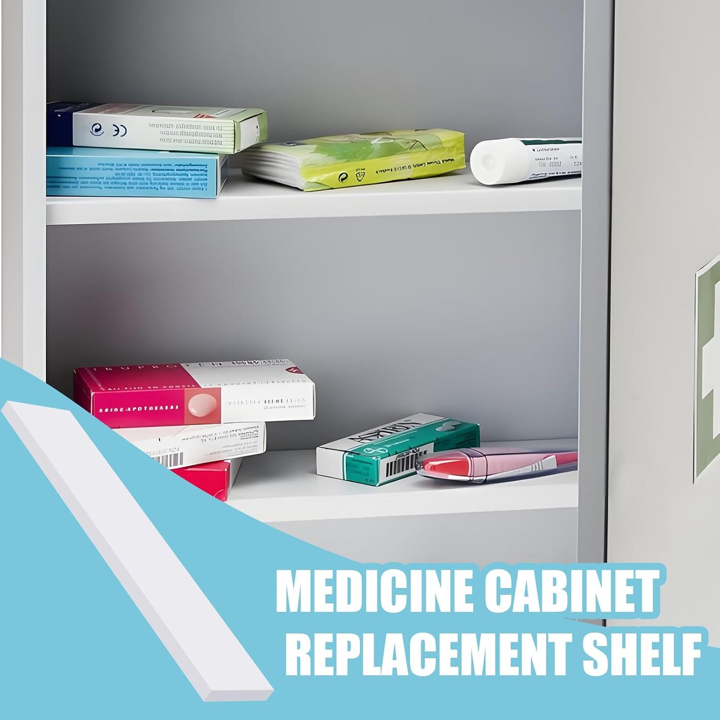 4 PCS White Medicine Cabinet Shelves Replacement,13 Inch Wooden Bathroom Cabinet Shelf,Medicine Cabinets Replacement Shelves for Living Room Bathroom Kitchen Wall Mounted Medicine Cabinet BST326H