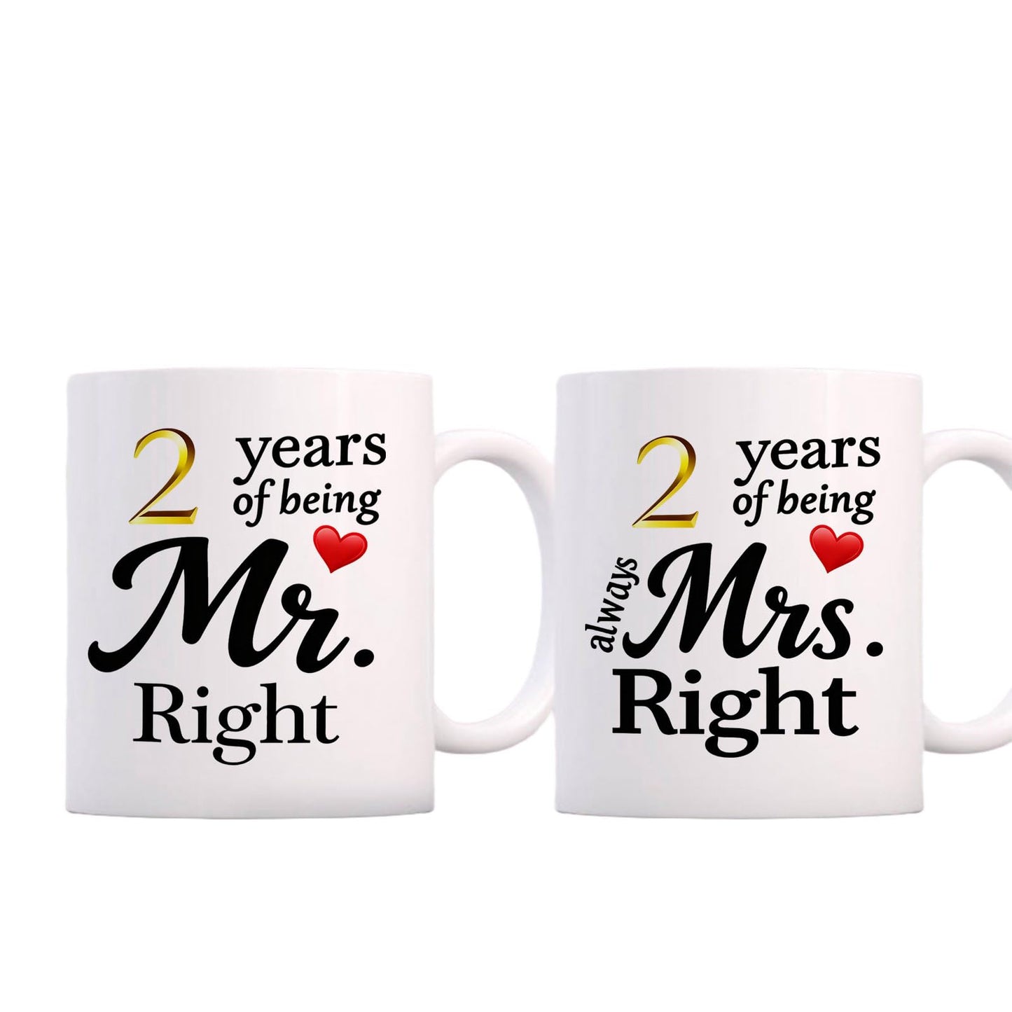 10 Year Anniversary For Couple Coffee Mugs Set of 2-10th Wedding Gifts Decorations for Parents Grandparents Husband Wife Him Her 11oz (10th) BST220
