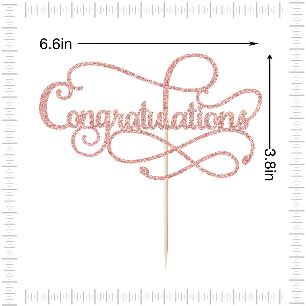 Congratulations Cake Topper,Congratulations 2026 Graduation | Cake Topper,Graduation, Wedding, Retirement, Birthday, Anniversary, Celebration Party Decorations Supplies (Black Gold) BST202