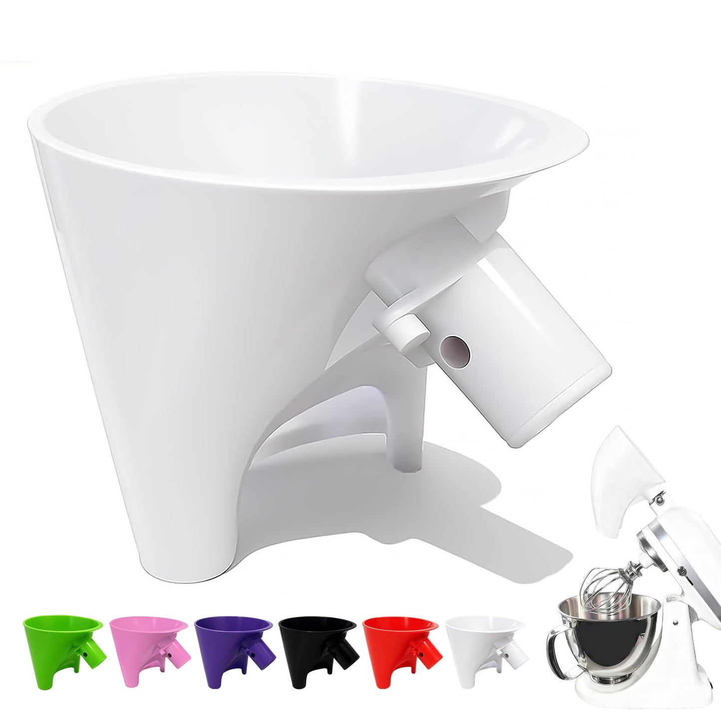 2026 New Flour Funnel for Kitchen Aid Mixer,Fits Tilt-Head 4.5–5 Qt (KSM150), Kitchen Aid Accessories and Attachments,Powder Funnel with Easy-Pour, Prevents Spills,Easy to Clean Baking Tool(Black) BST220