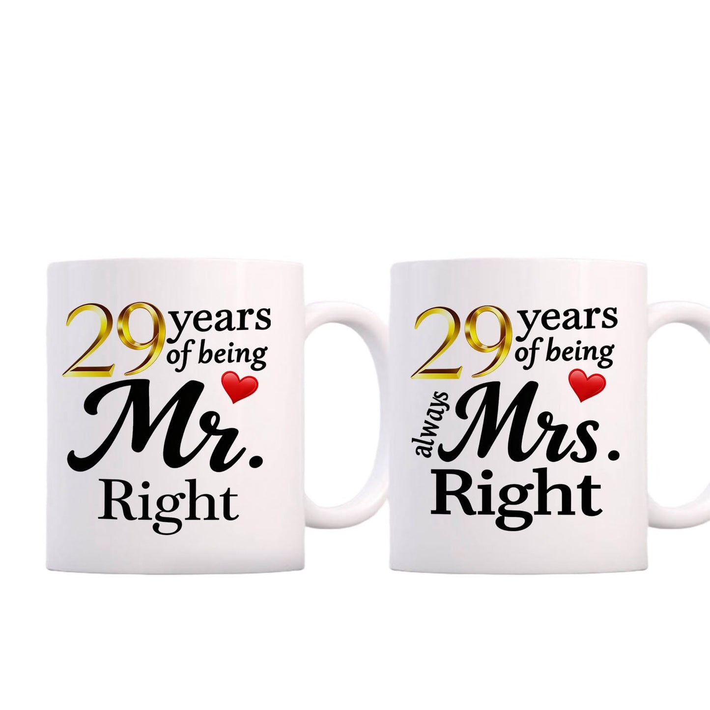 10 Year Anniversary For Couple Coffee Mugs Set of 2-10th Wedding Gifts Decorations for Parents Grandparents Husband Wife Him Her 11oz (10th) BST220