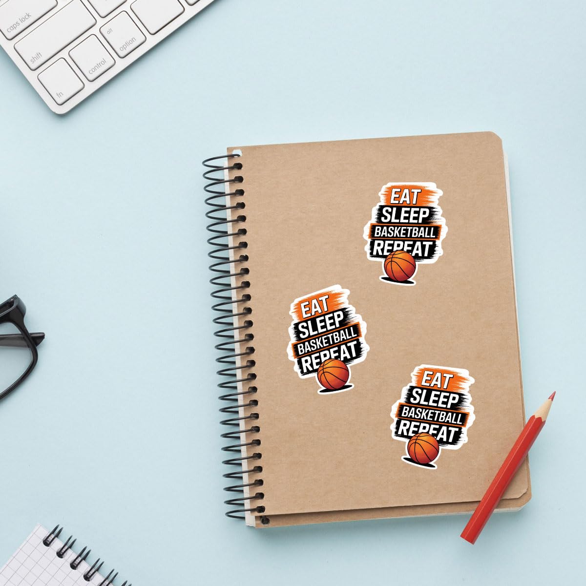 3 Pcs Eat Sleep Basketball Repeat Vinyl Stickers – Funny Basketball Quote Decals for Players, Athletes, Sports Fans – Motivation Sticker for Laptop, Bottle, Locker, Journal (S1, 2 inch) BST202