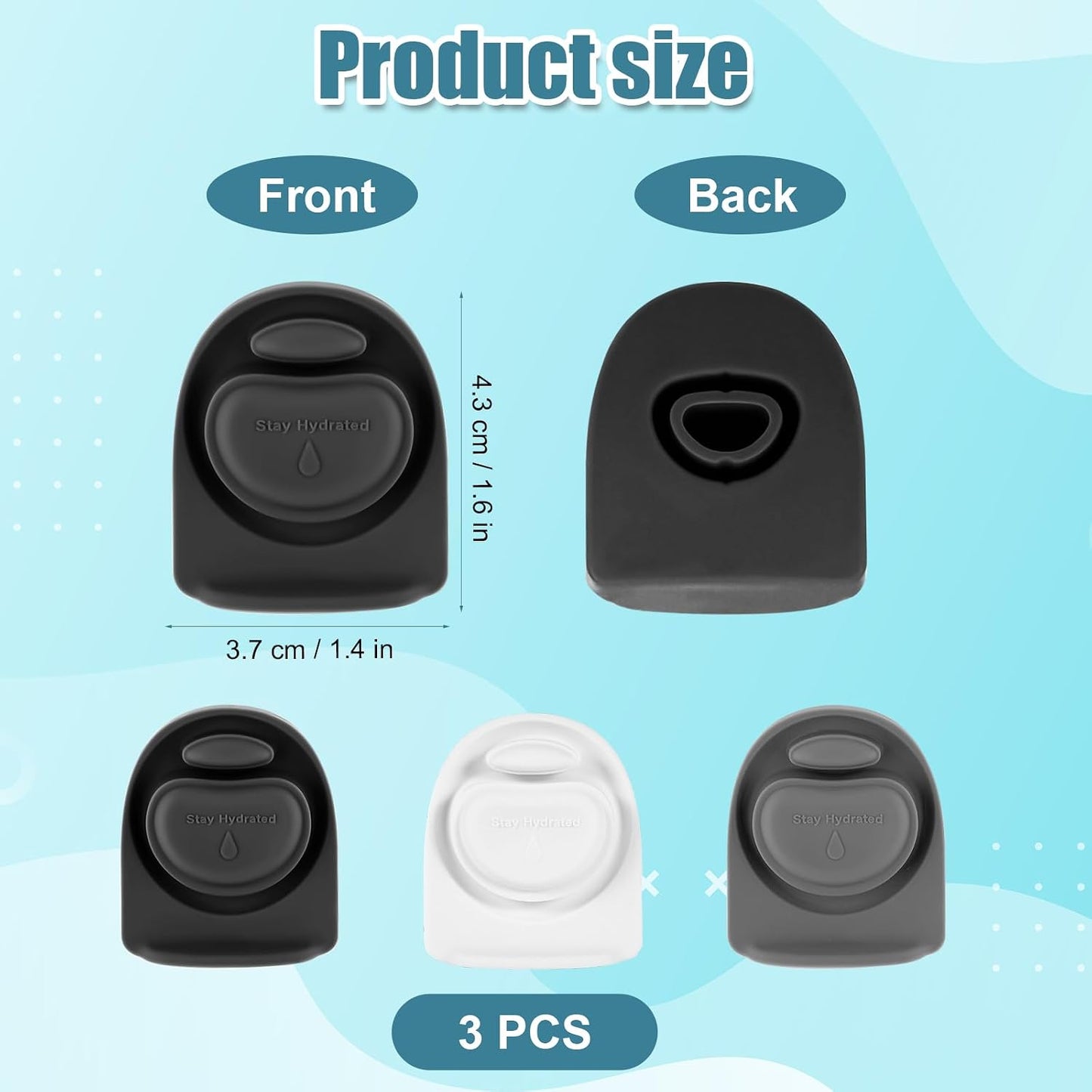 3pcs Replacement Stopper for Owala FreeSip 24/32oz, Water Bottle Top Lid Gasket Parts for Owala 16/19/24/32/40oz Seal Bottle Cap Mouth Silicone Bottle Gasket Plug Accessories, BPA Free(3 Colors) WN420
