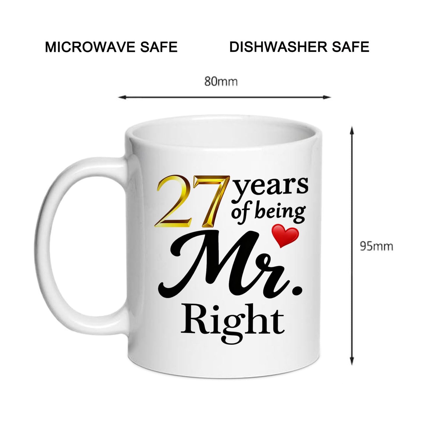 10 Year Anniversary For Couple Coffee Mugs Set of 2-10th Wedding Gifts Decorations for Parents Grandparents Husband Wife Him Her 11oz (10th) BST220
