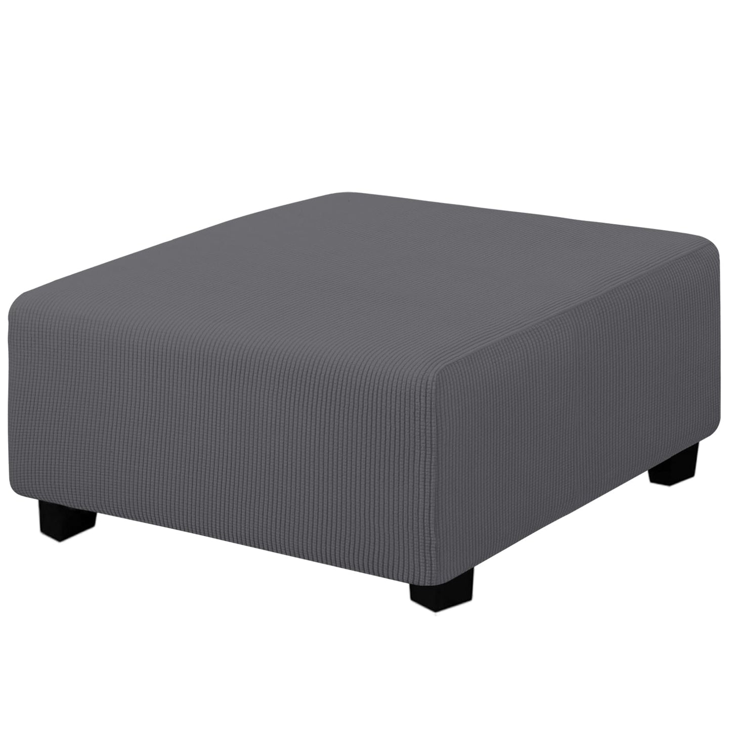 Easy-Going Stretch Square Ottoman Cover 15x15x15inch Dark Blue | Folding Storage Footstool cover Furniture Protector Soft Rectangle slipcover with Elastic Bottom BST202