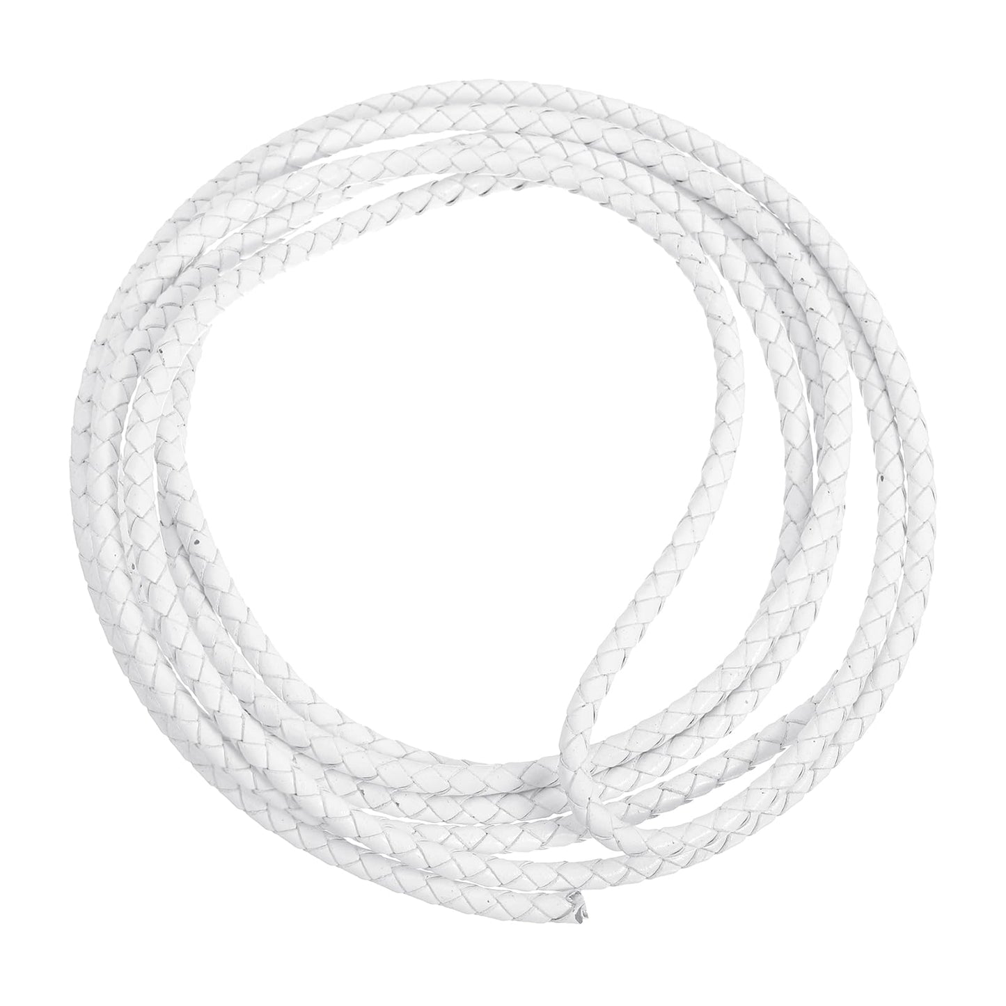 uxcell Leather Cord, 2.2 Yards 4mm Dia Braided String Strip for Purse Handbag Shoelace DIY Crafts Bracelet Making, Yellow BST326L