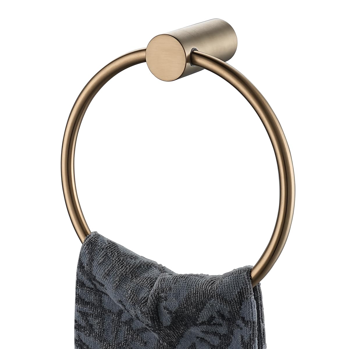 JQK Black Towel Ring, 304 Stainless Steel Matte Black Hand Towel Holder for Bathroom, Wall Mount, TR630-PB BST220