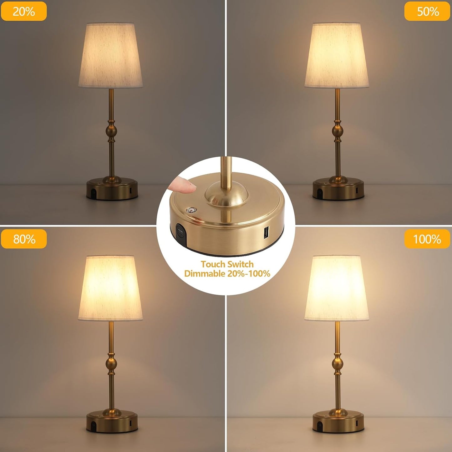 MEIXISUE Cordless Rechargeable LED Table Lamp with Dimmer 87