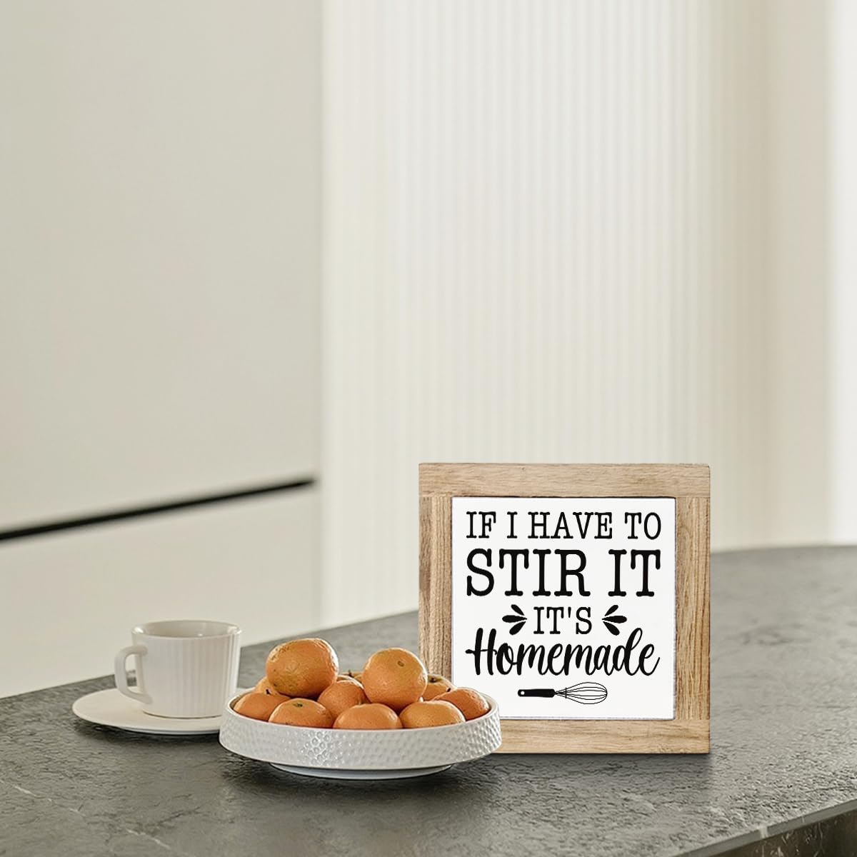 Just A Spoonful of Sugar Sign, Coffee Decor Sign, Rustic Kitchen Box Signs, Coffee Station Decor, Modern Farmhouse Home Decors for Kitchen Bar, Cafe Decors, Freestanding Wooden Plaque BST326L