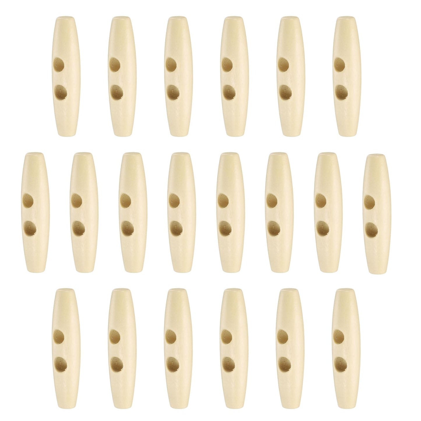 HARFINGTON 60mm / 2.4" Wooden Toggle Buttons 20pcs 2-Hole, Maroon | Wood Olive Sewing Buttons Horn Oval Buttons Sewing Accessories for Coat Sweaters Clothing DIY Craft BST326L