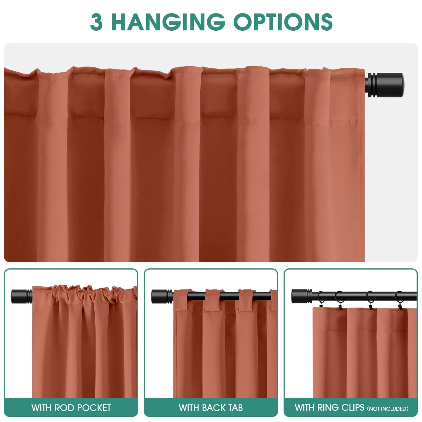 HOMEIDEAS Blackout Curtains, 2 Pages Grey Gray Room Darkening Bedroom Pinch Pleated Curtains Thermal Insulated Back Tab Rod Pocket Drapes for Bedroom, W52 x L63 BST326H