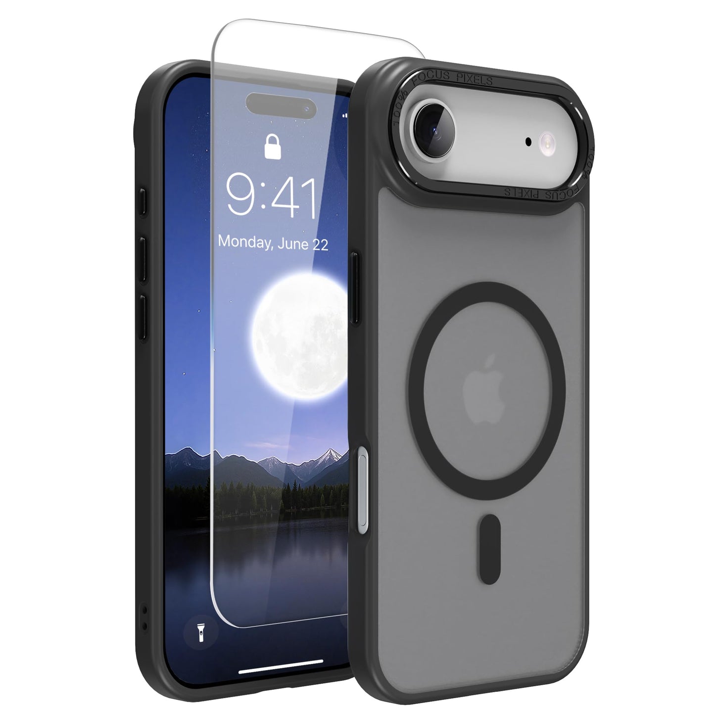 Magnetic for iPhone 17 Air Phone Case, [Compatible with MagSafe], Screen Protector X1, [Military Grade Drop Protection],Matte Finish,Slim,Shockproof,Protective (Black, iPhone 17 AIR) WN420