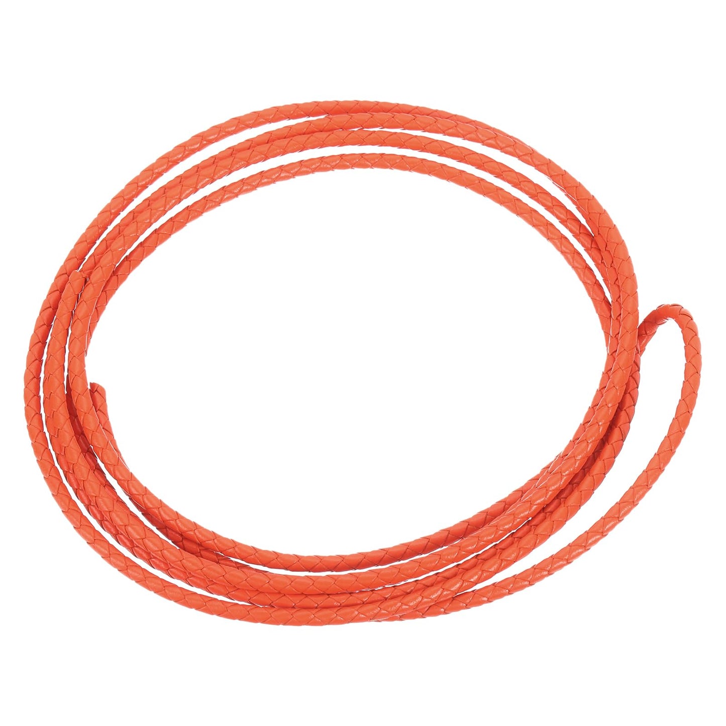 uxcell Leather Cord, 2.2 Yards 4mm Dia Braided String Strip for Purse Handbag Shoelace DIY Crafts Bracelet Making, Yellow BST326L