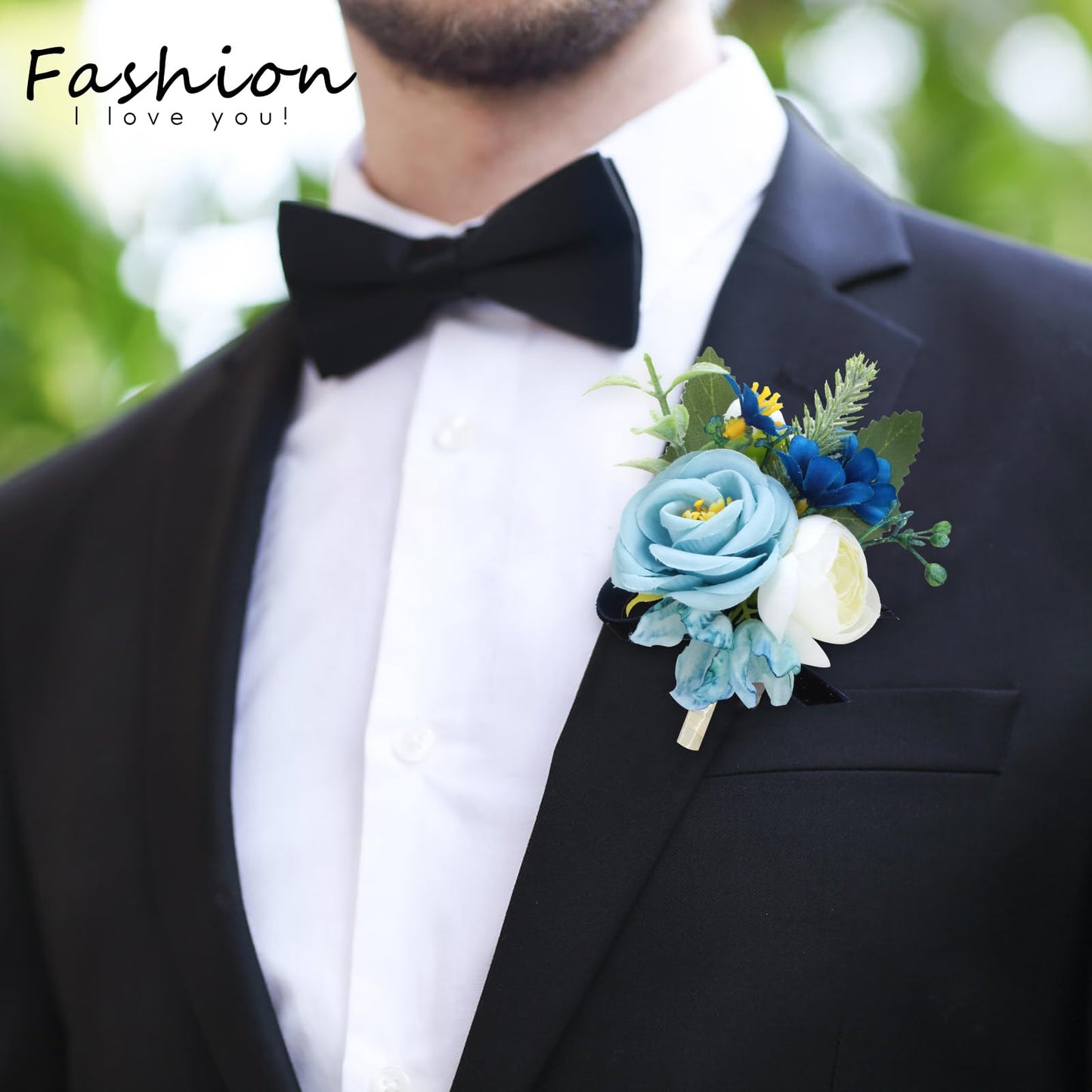 Prom Corsage And Boutonniere Set Orange – Artificial Silk Wrist Corsage & Boutonniere For Men Wedding – Groom Boutonniere For Prom, Homecoming, Courthouse Wedding, White Rose Corsage Wristlet Gift Set BST202