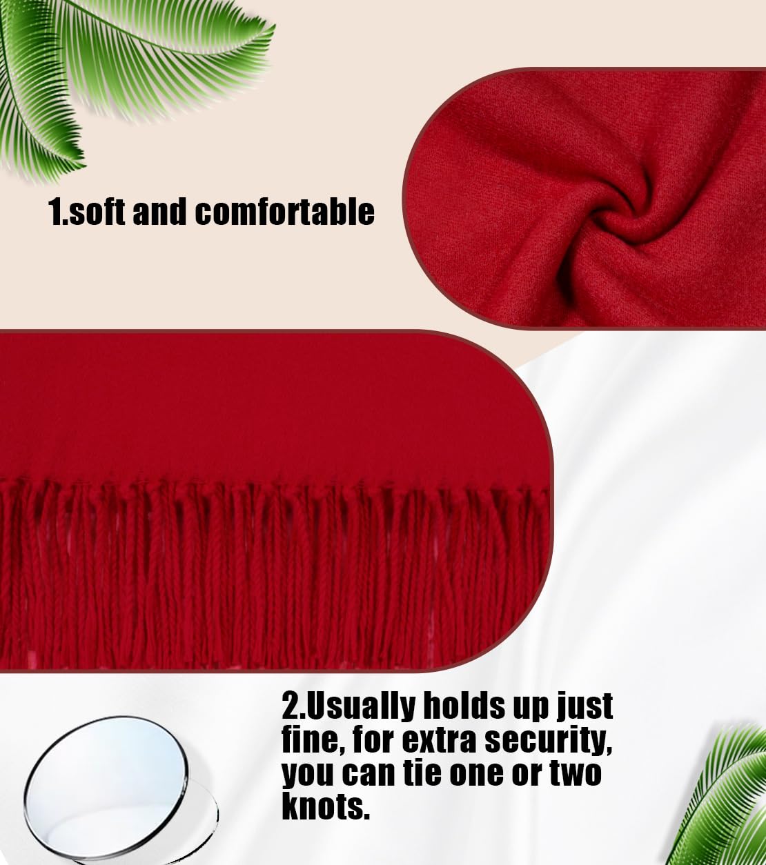 Winter Soft Long Scarf, Pashmina Shawls and Wraps, Warm Large Scarves for Men Women Evening Dress Wedding WN420