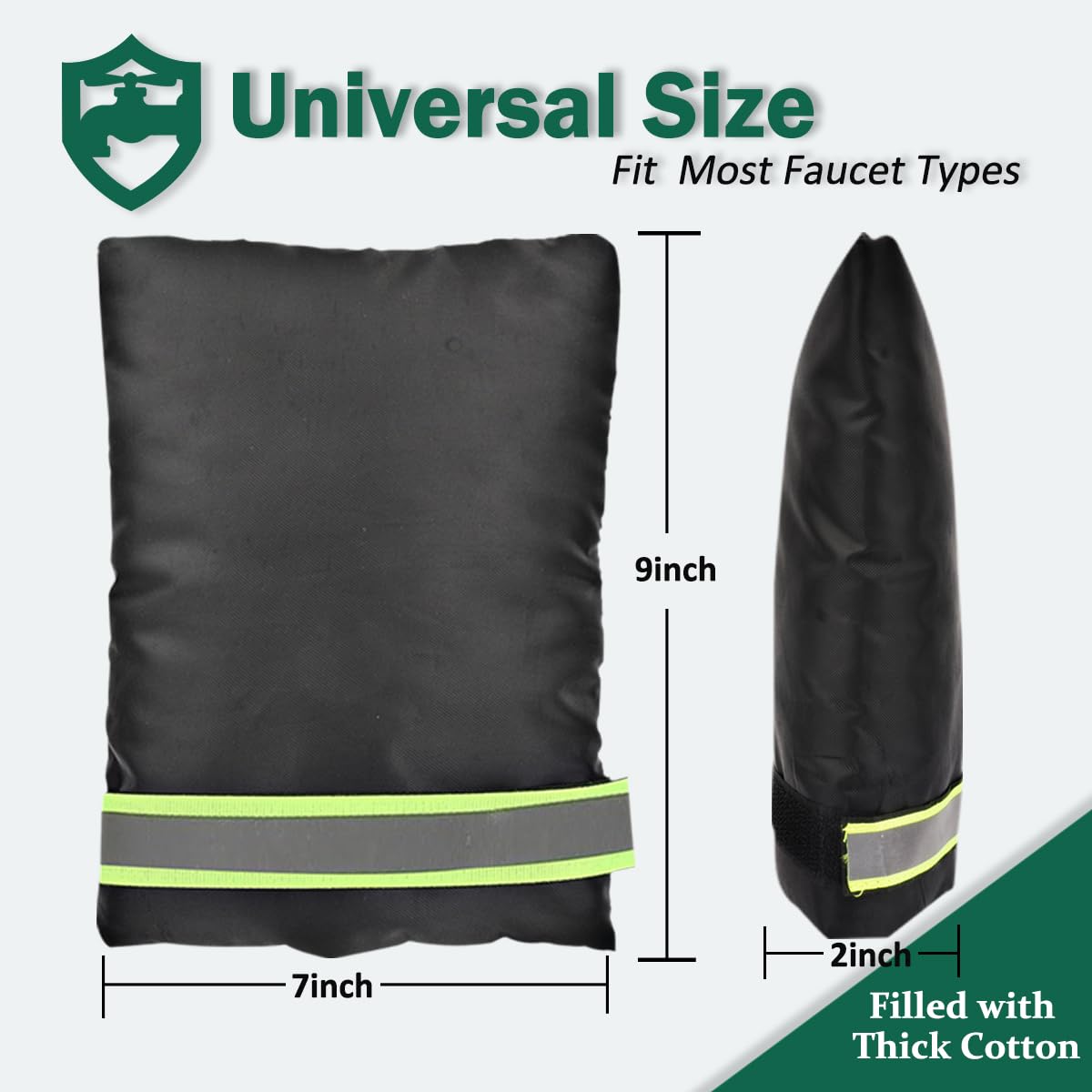 Outdoor Faucet Covers for Winter Freeze Protection, 4 Pack 7" W x 9" H Thicken Faucet Covers for Winter Insulated, Spigot Covers Hose Bib Cover for Winter with Aluminized Thermal Insulation Fabric WN420